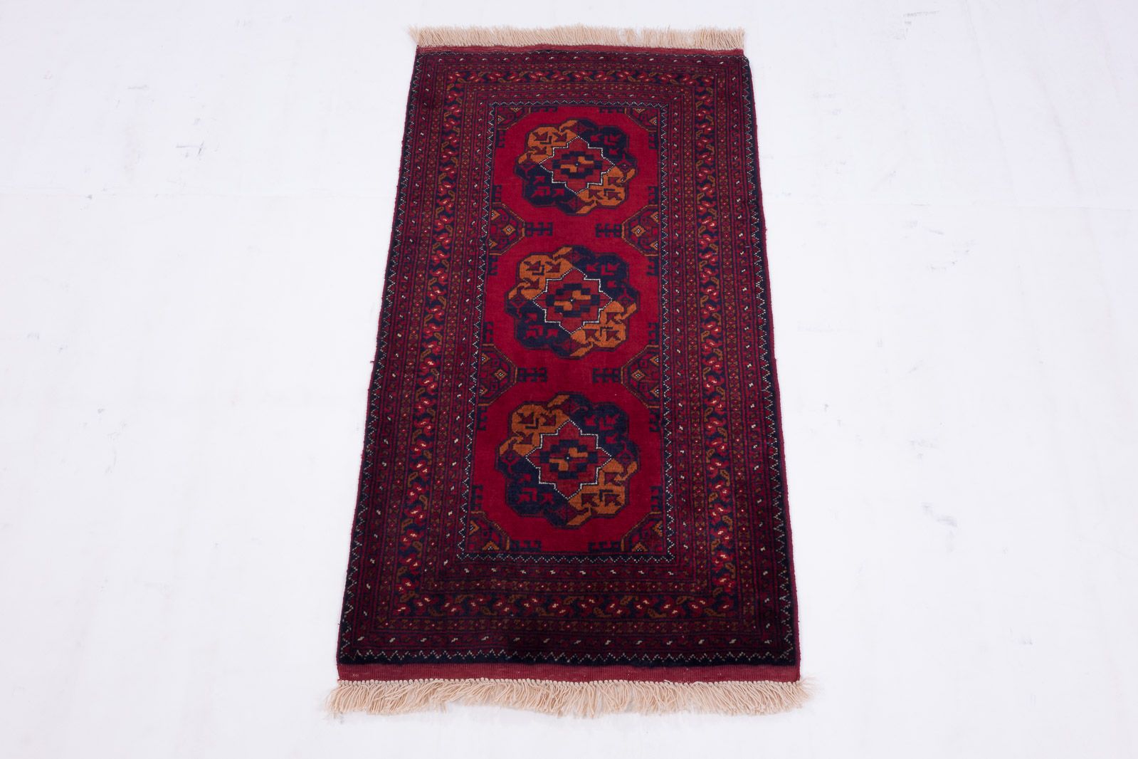 Afghan Belgique Khal Mohammadi 50x100 Handgeknüpft Teppich Braun Geometrisch