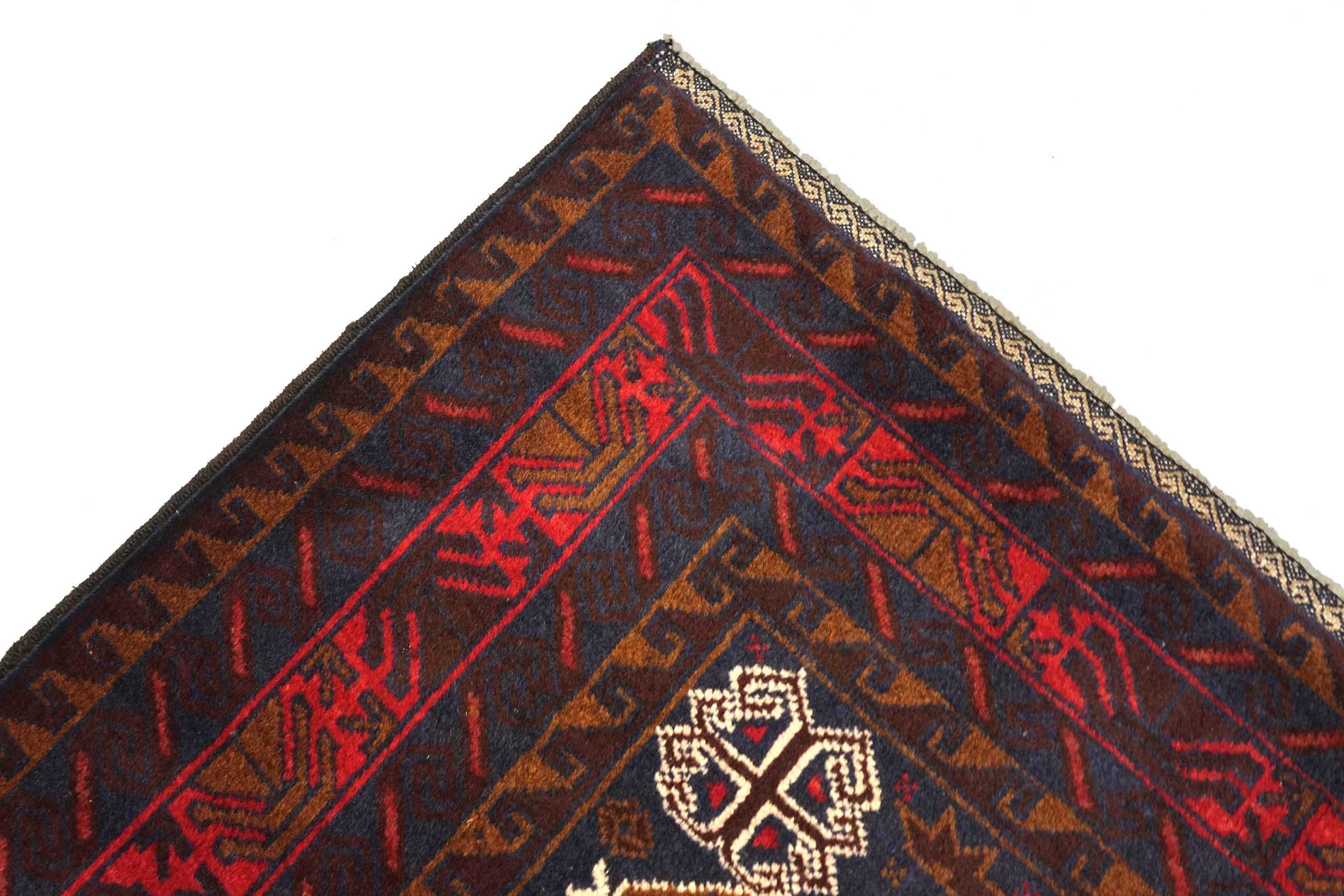 Afghan Belutsch Baluch 110x190 Handgeknüpft Orientteppich Dunkelblau