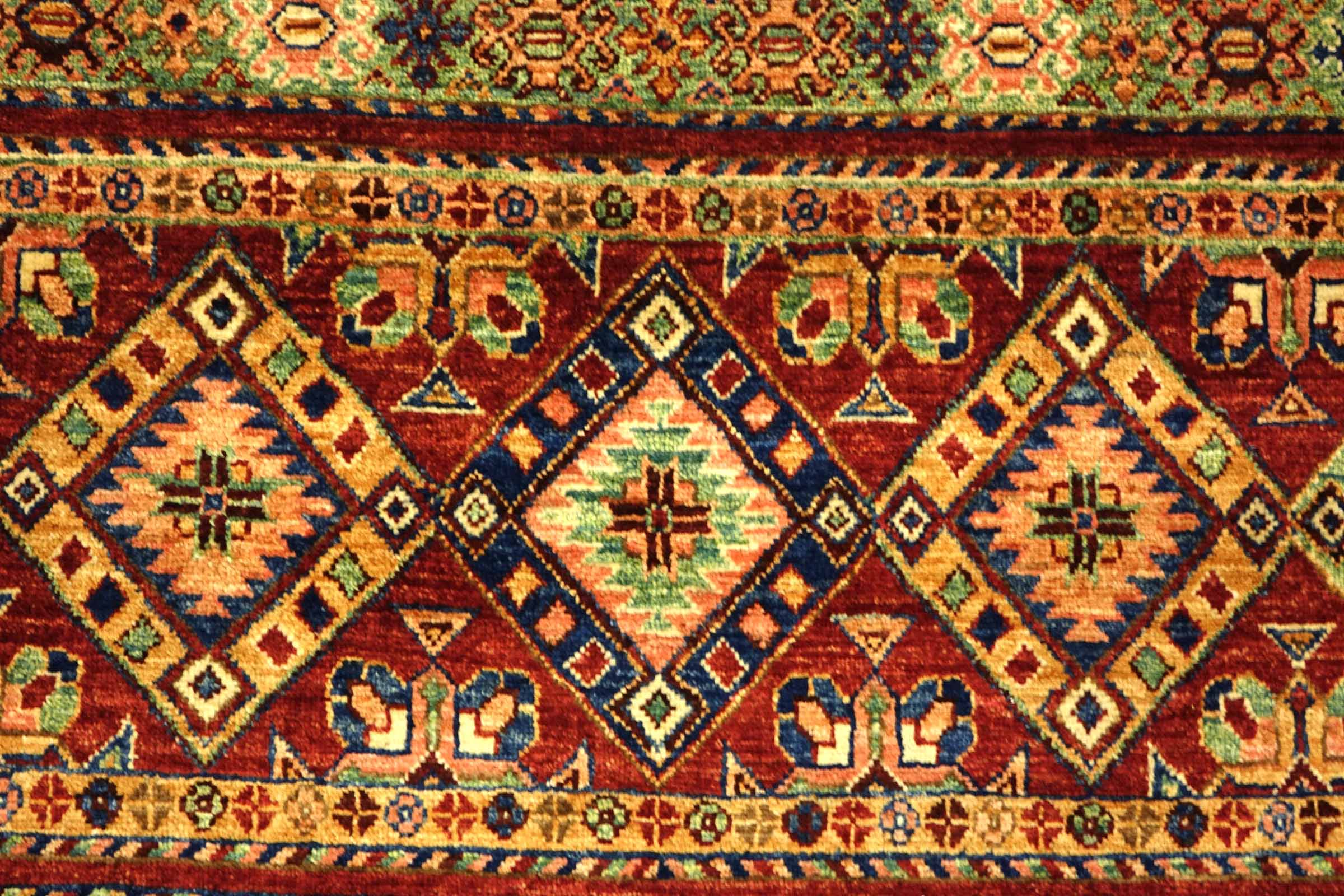 Afghan Khorjin Shaal 170x240 Handgeknüpft Orientteppich Rot Gestreift Wolle