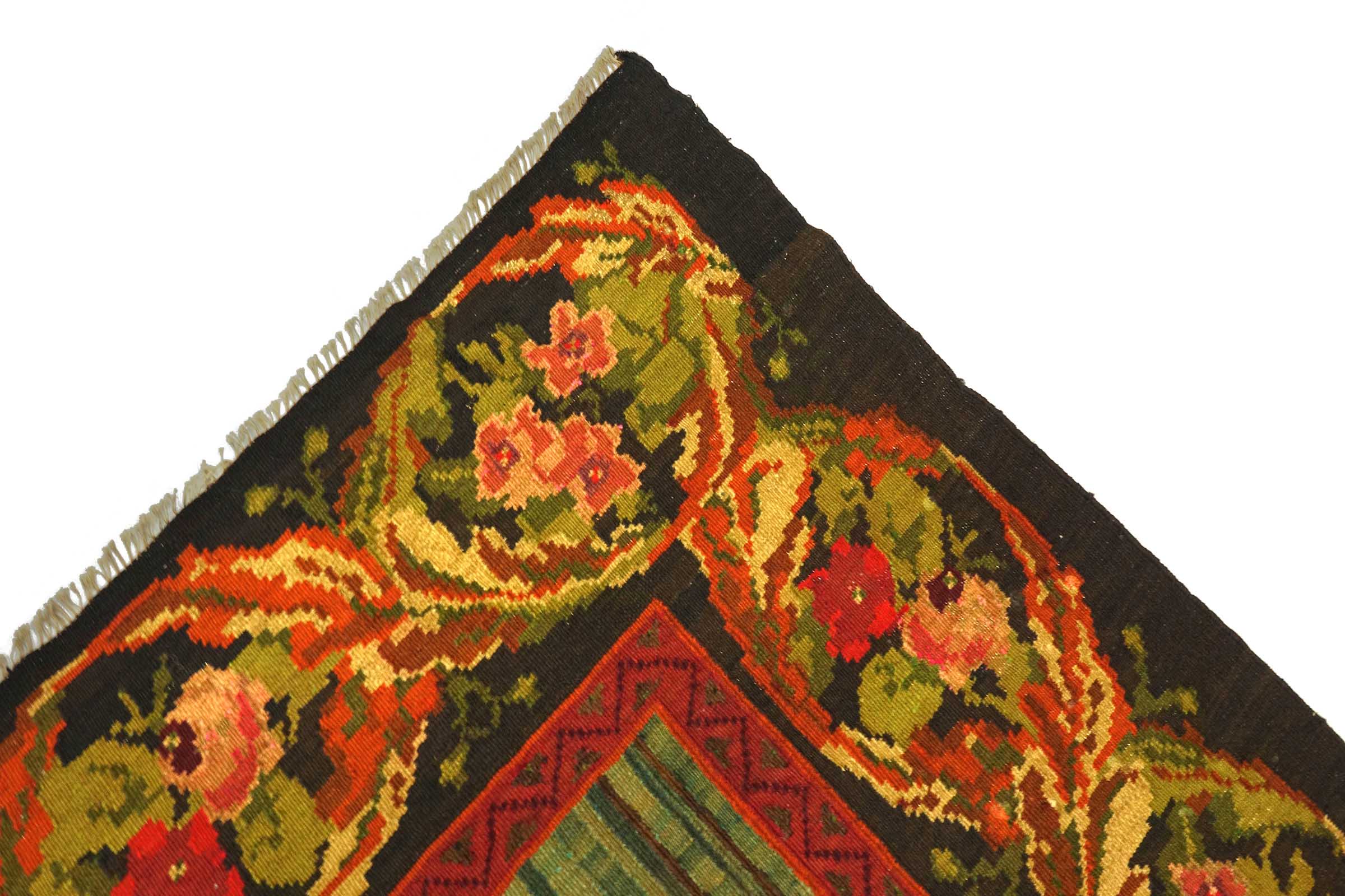 Moldawien Kelim Löwe 240x340 Handgewebt Teppich Bunt Tiermotive Orient Wolle