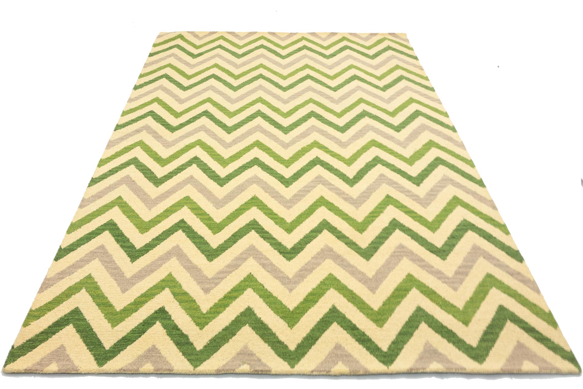 Handgefertigter Teppich 300x240 Handgetuftet Handarbeit 240x300 Beige Geometrisch