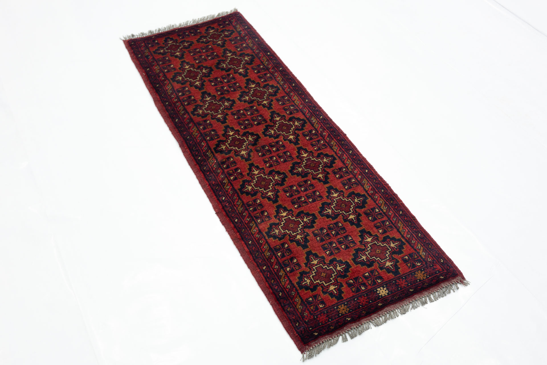 Afghan Khal Mohammadi 50x150 Handgeknüpft Teppich Läufer Braun Geometrisch
