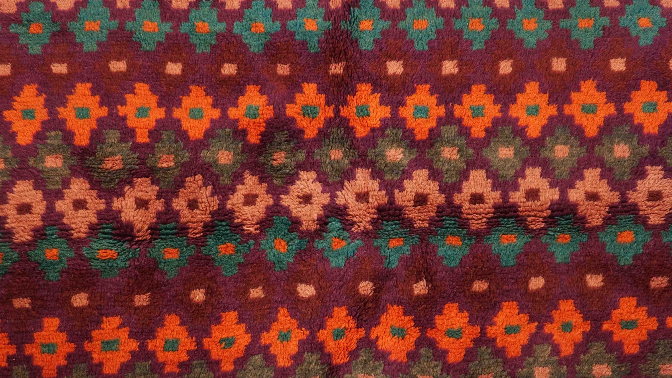 Gabbeh Teppich 120x180 Handgeknüpft Braun Streifen Orientalisch UNIKAT Kurzflor