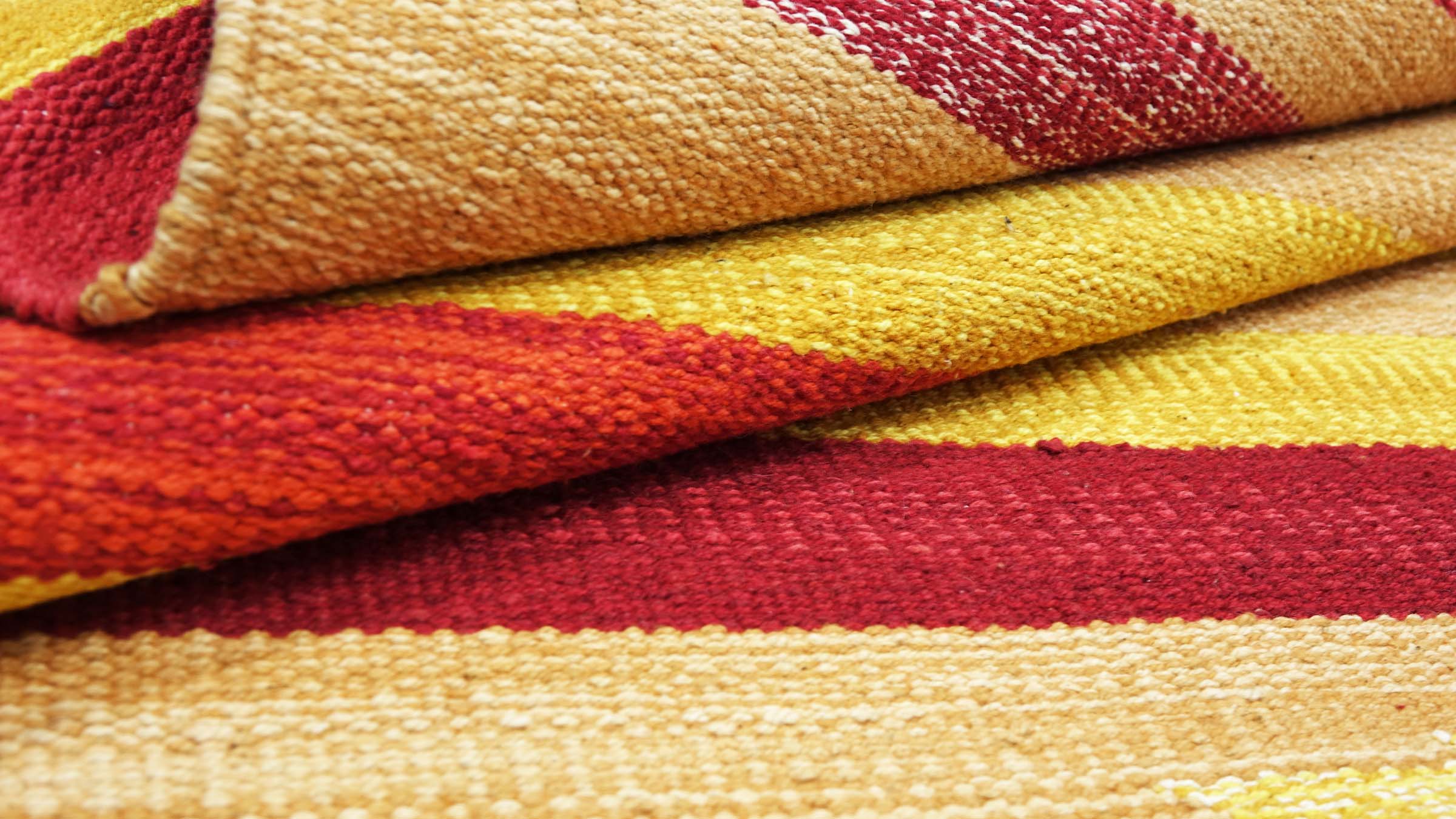 Knallbunter Kelim Teppich 60x120 Handgewebt Mehrfarbig Streifen Handarbeit Gewebt