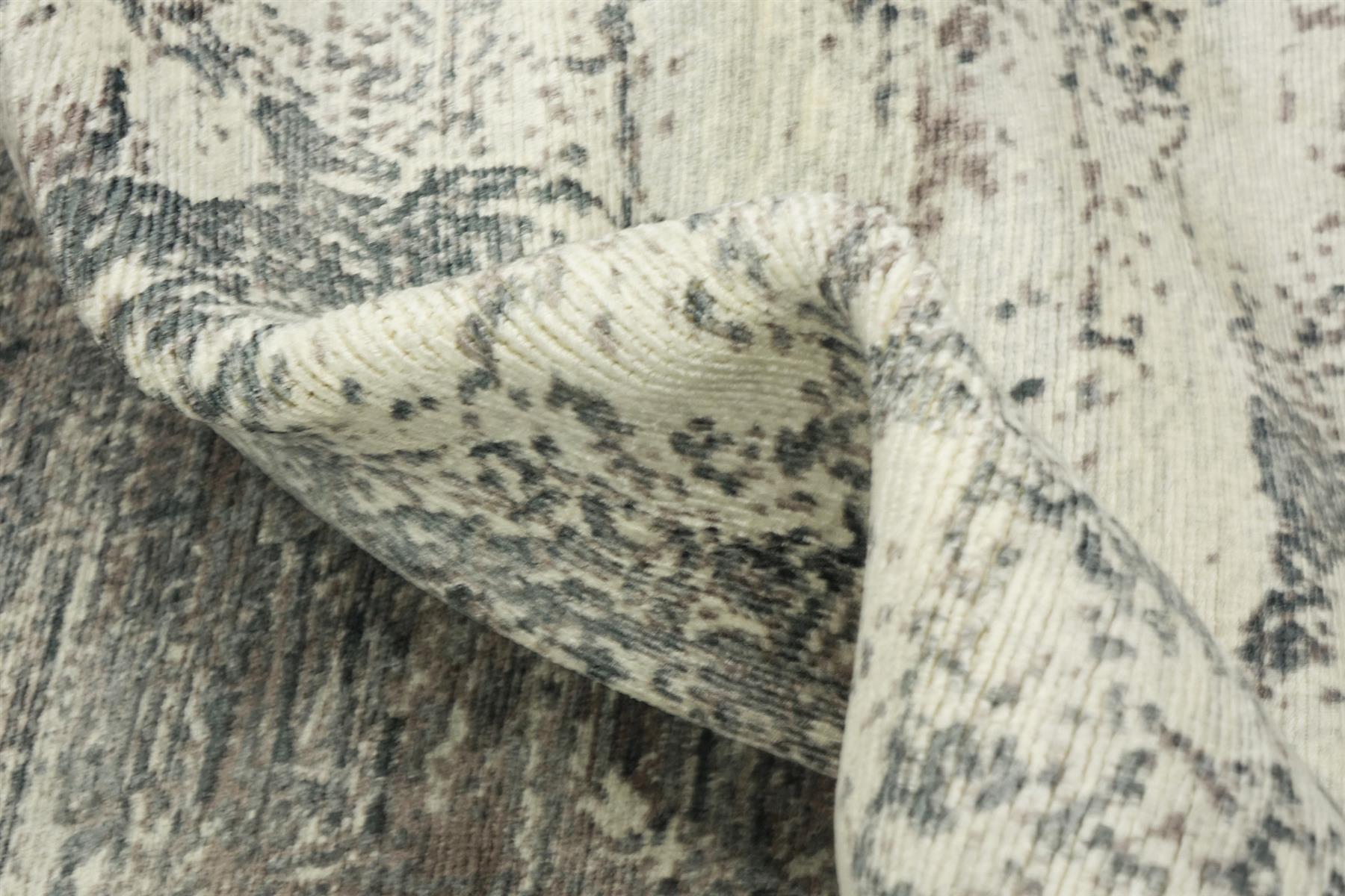 Handloom Vintage 230x160 Handgewebt Teppich 160x230 Grau Abstrakt Handarbeit Orient