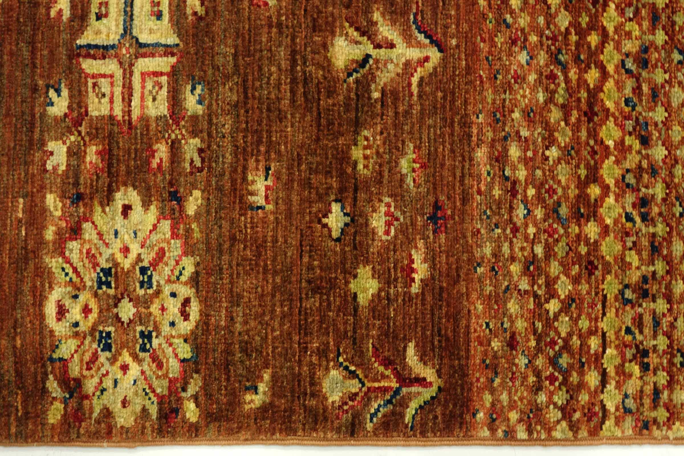 Afghan Khorjin Shaal 80x120 Handgeknüpft Orientteppich Braun Blume Wolle