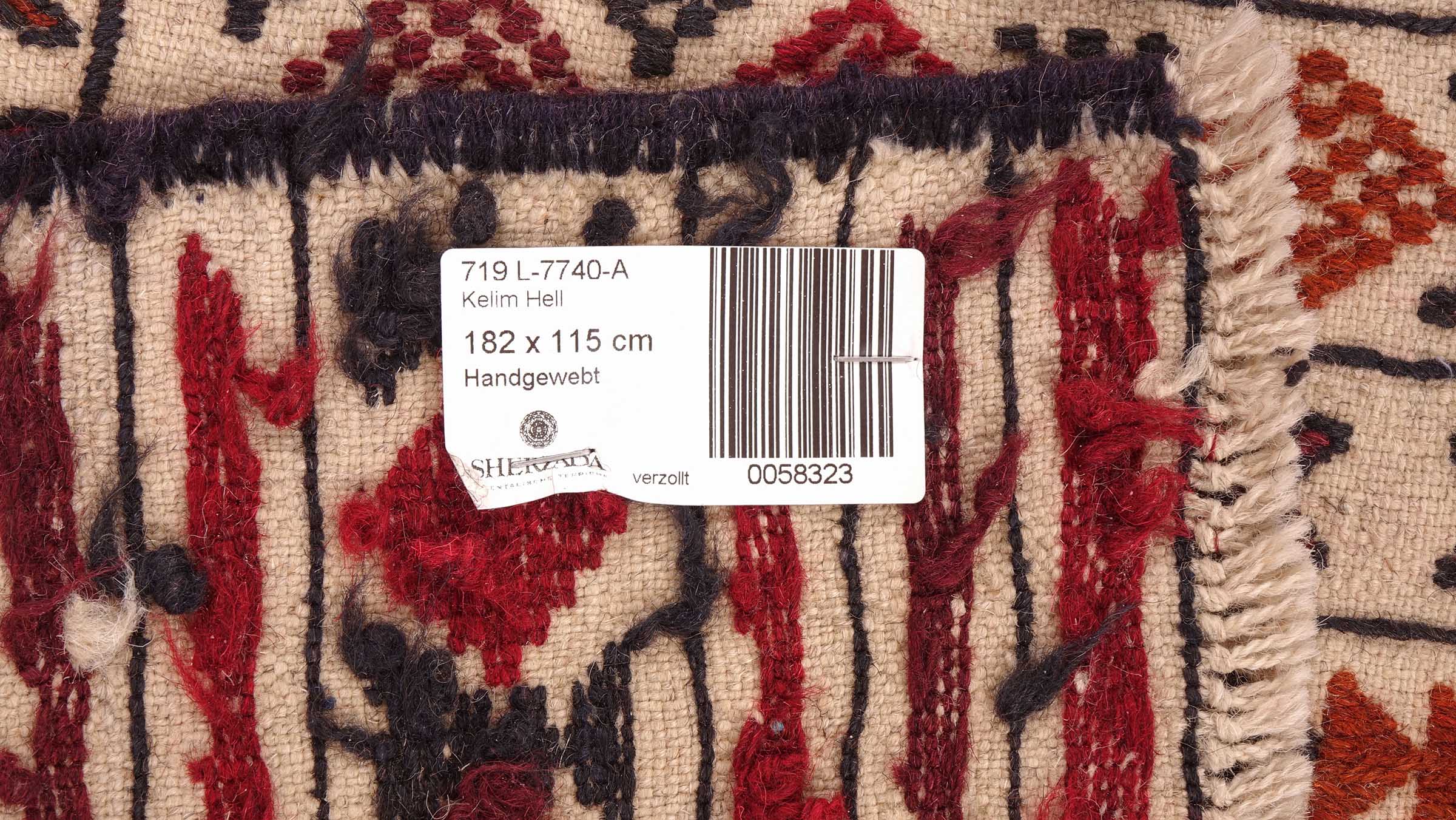 Afghan Kelim Gol Barjasta Teppich 120x180 Handgewebt Beige Geometrisch Handarbeit