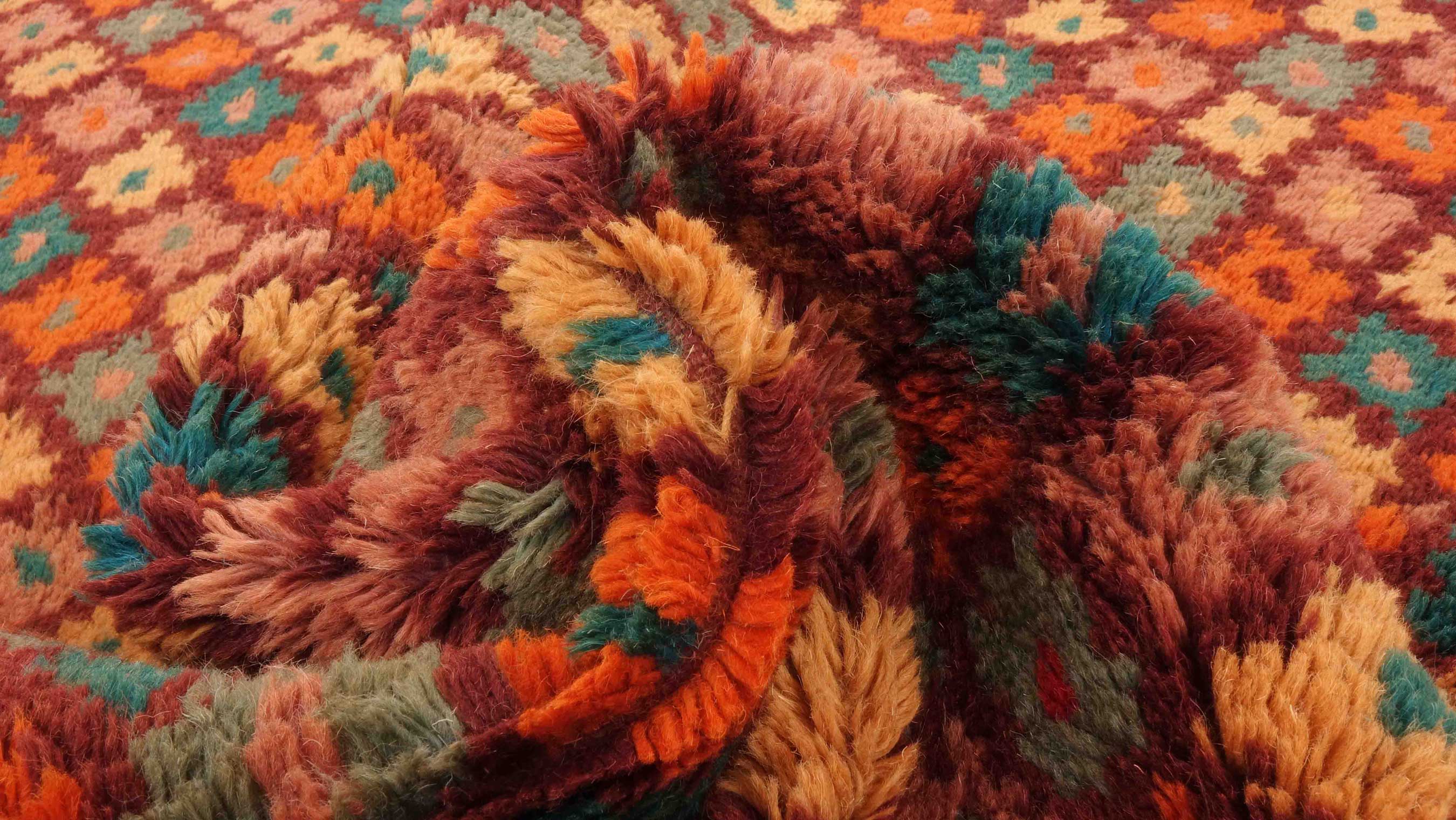 Gabbeh Teppich 110x160 Handgeknüpft Braun Durchgemustert Orientalisch UNIKAT Kurzflor