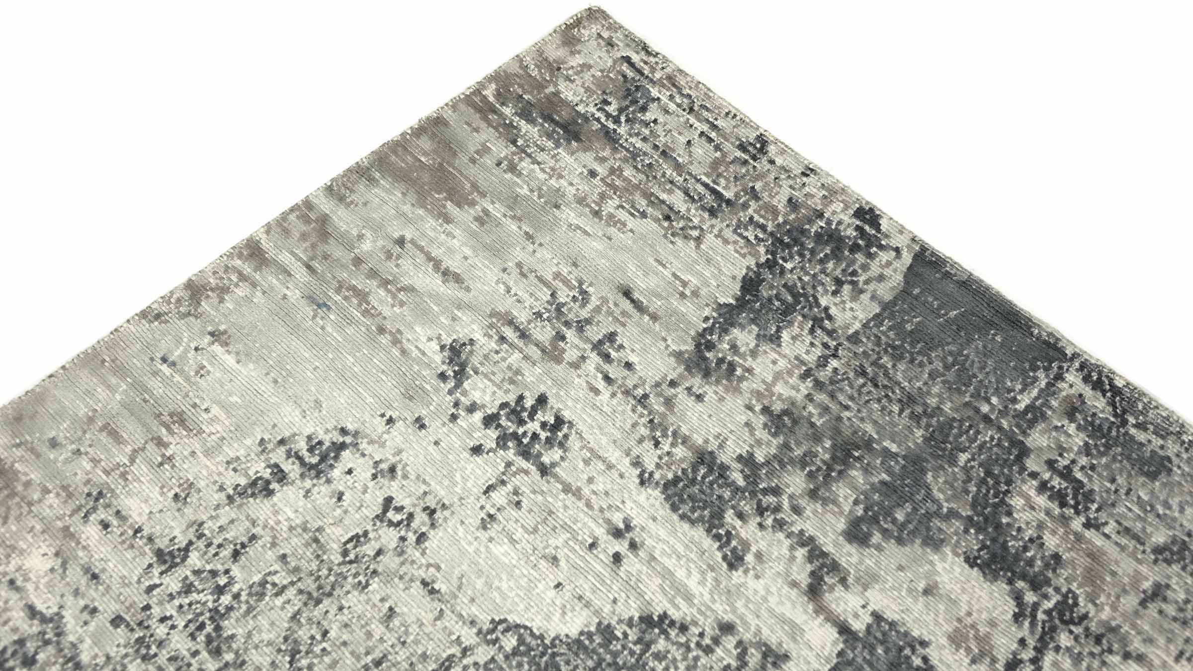 Handloom Vintage 230x160 Handgewebt Teppich 160x230 Grau Abstrakt Handarbeit Orient