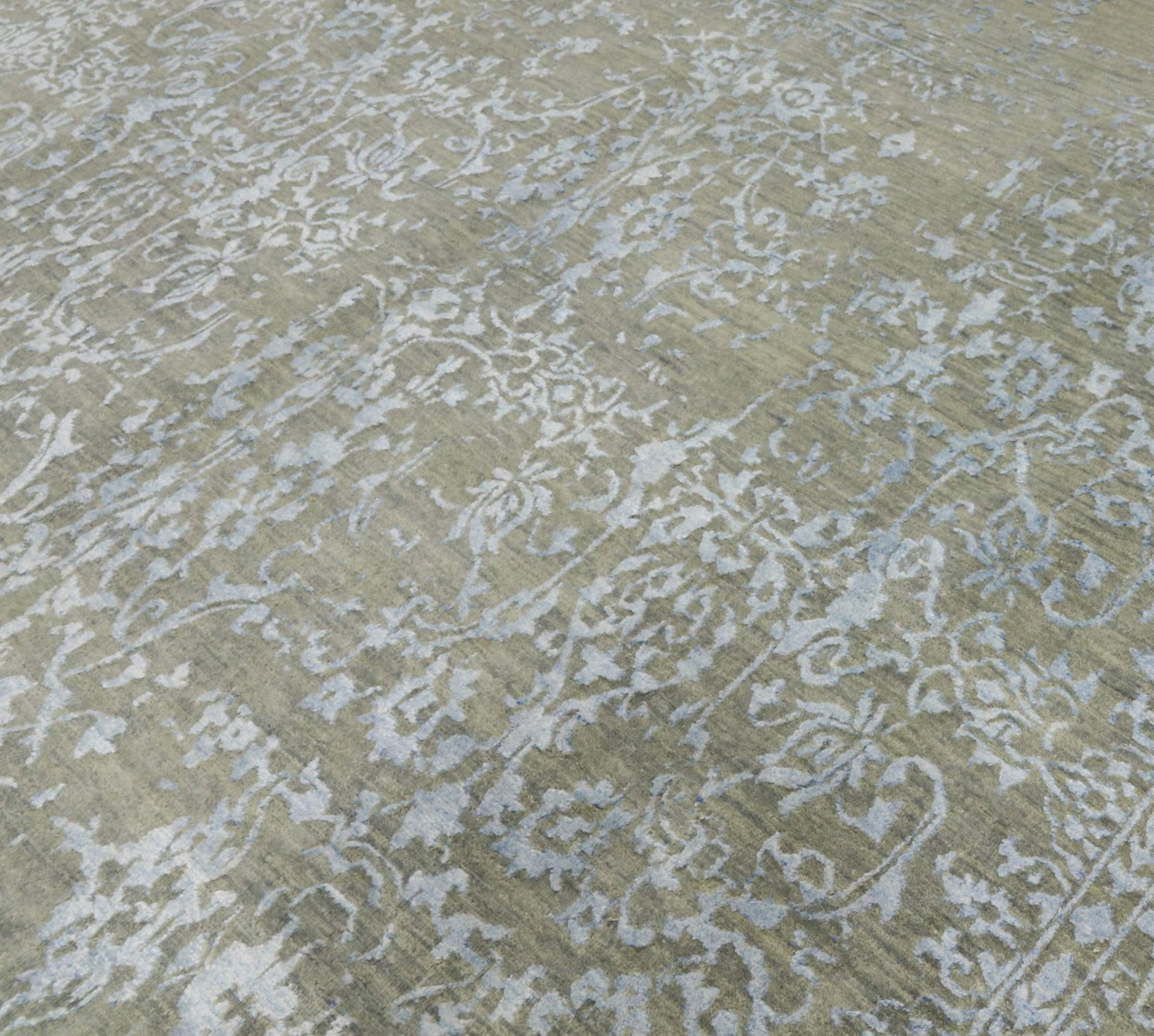 Modern hand-knotted carpet 250x300 gray floral oriental UNIKAT short pile