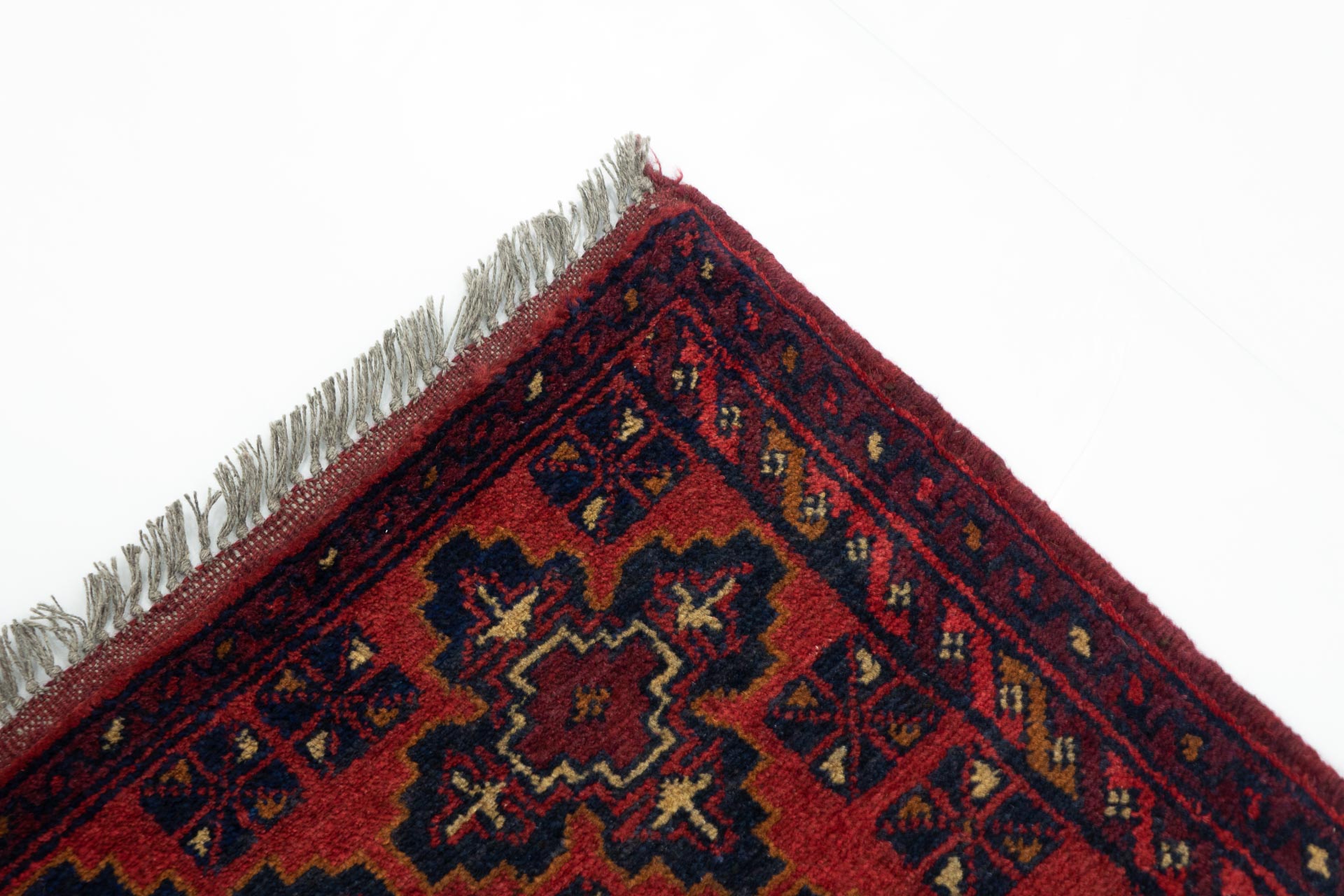 Afghan Khal Mohammadi 50x150 Handgeknüpft Teppich Läufer Braun Geometrisch