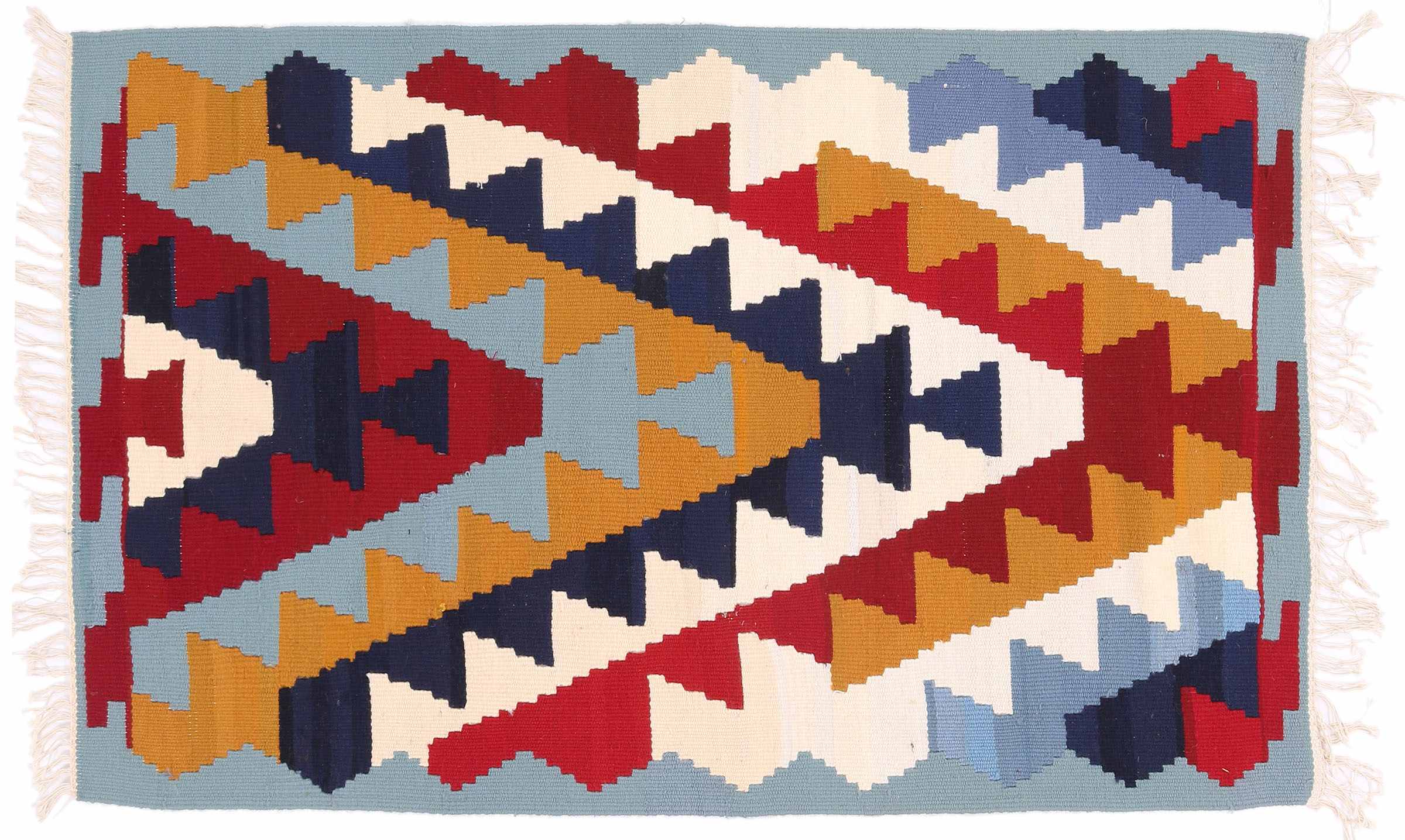 Perserteppich Kelim Ardebil 80x150 Handgewebt Beige Geometrisch Handarbeit Zimmer