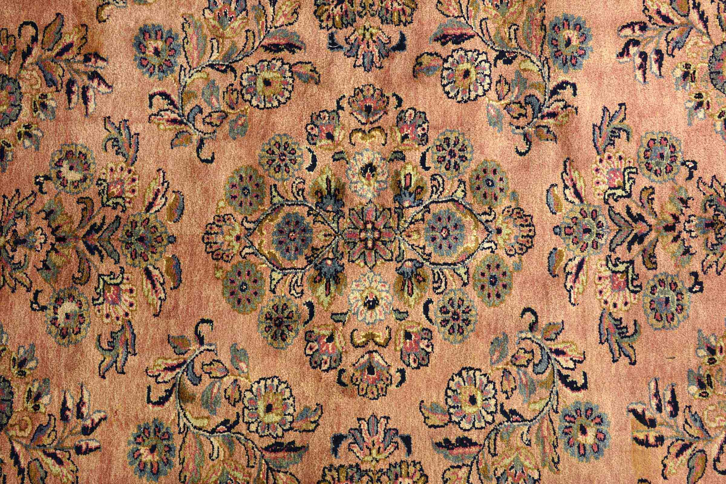 Sarough Teppich 180x280 Handgeknüpft Rosa Floral Wolle Kurzflor Rug