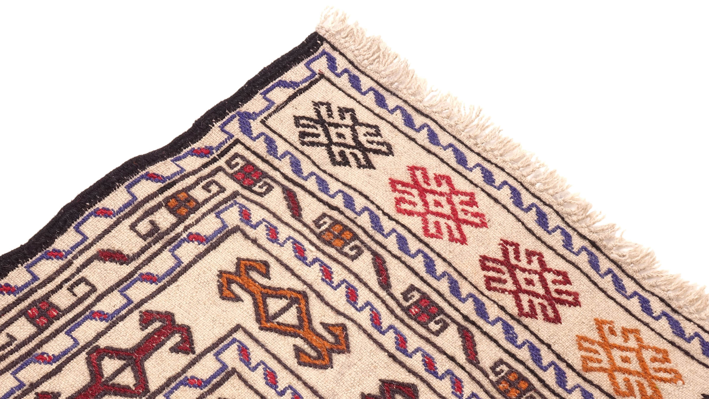 Afghan Kelim Gol Barjasta Teppich 140x200 Handgewebt Beige Geometrisch Handarbeit