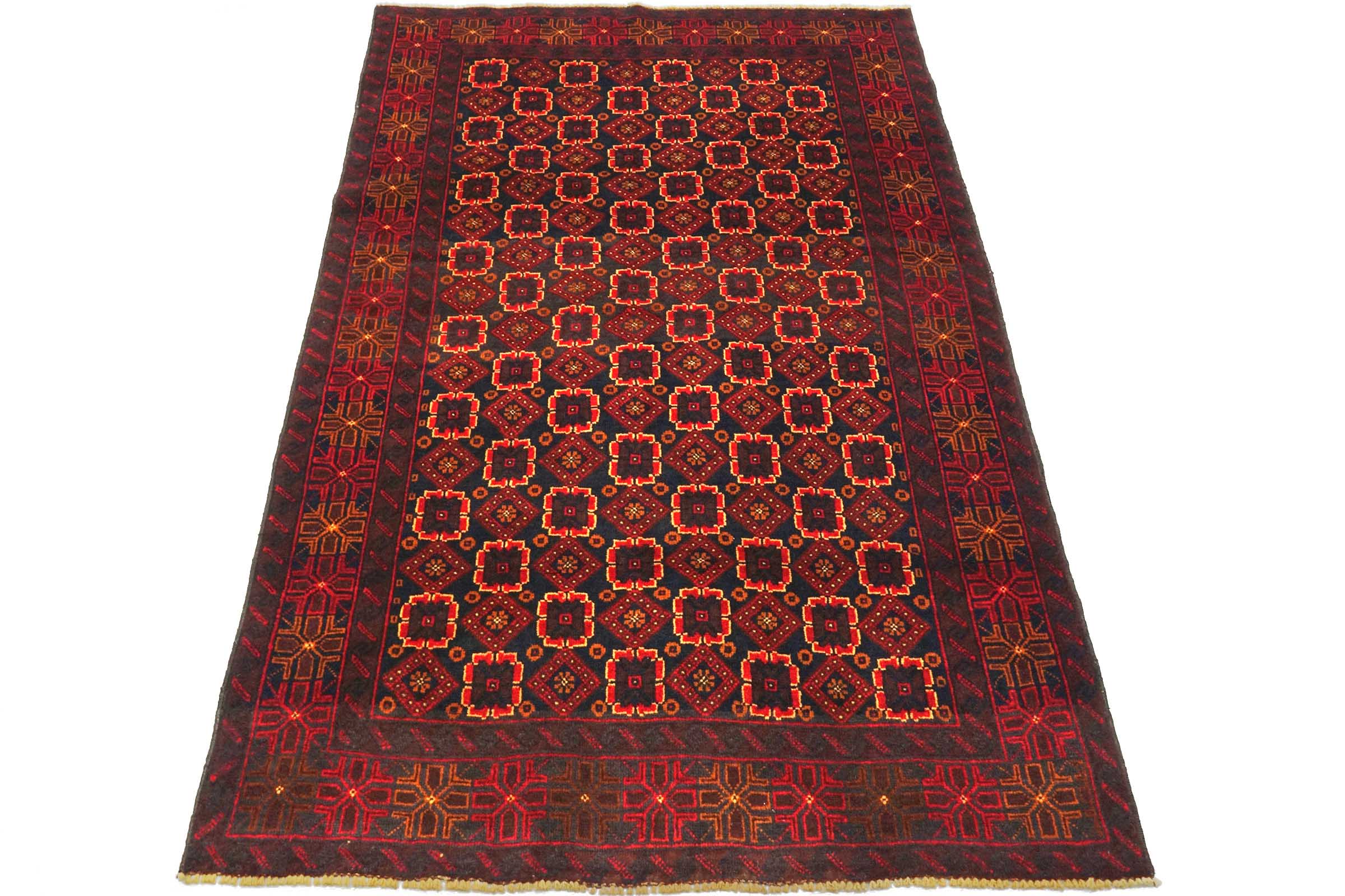 Afghan Belutsch Baluch 120x180 Handgeknüpft Orientteppich Dunkelblau