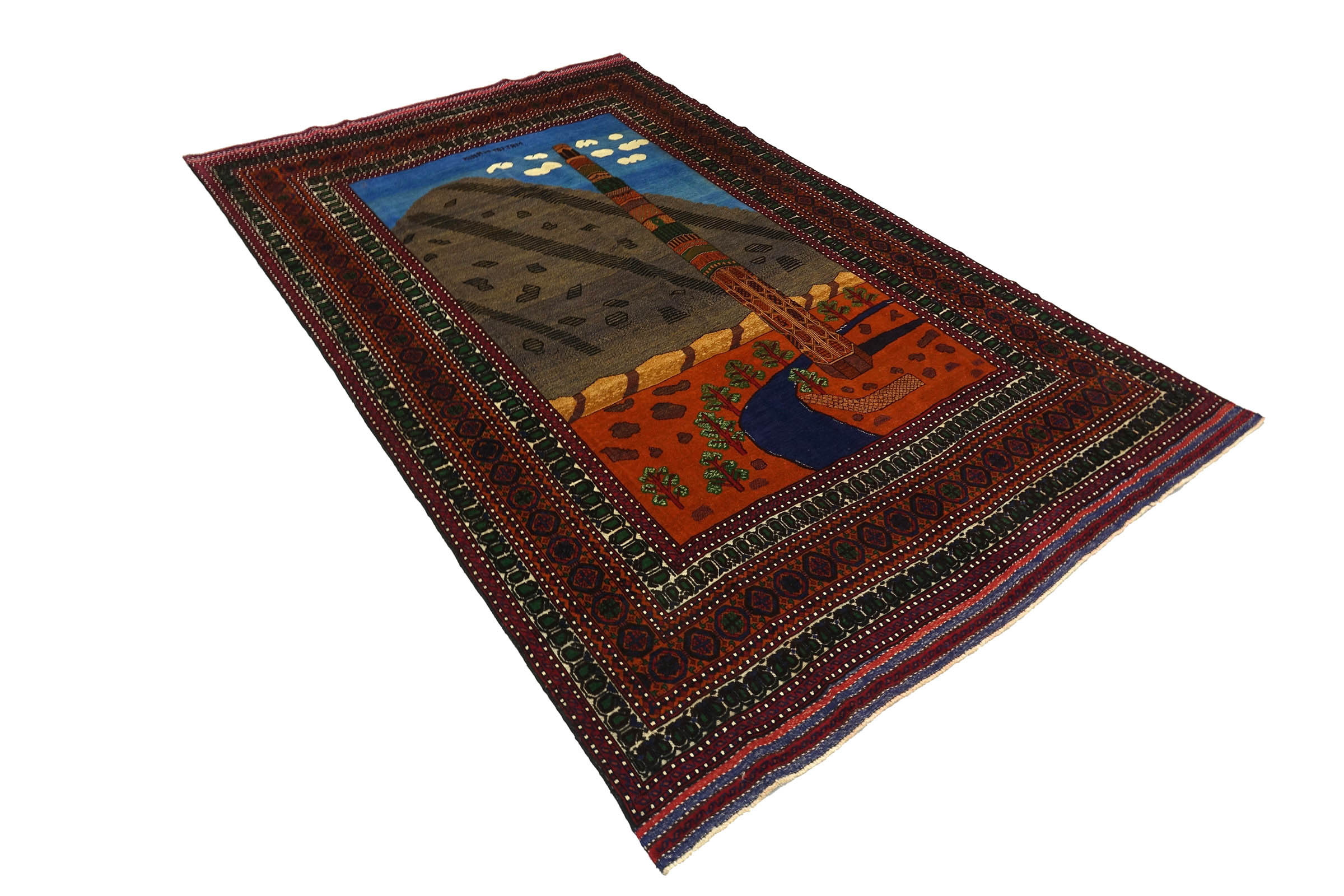 Afghan Belutsch Minaret Herat 200x300 Handgeknüpft Teppich Mehrfarbig