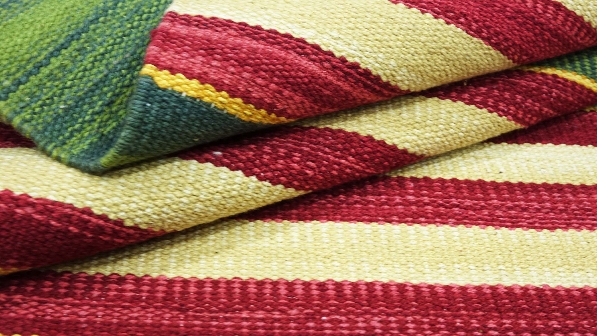 Knallbunter Kelim Teppich 60x120 Handgewebt Mehrfarbig Streifen Handarbeit Gewebt