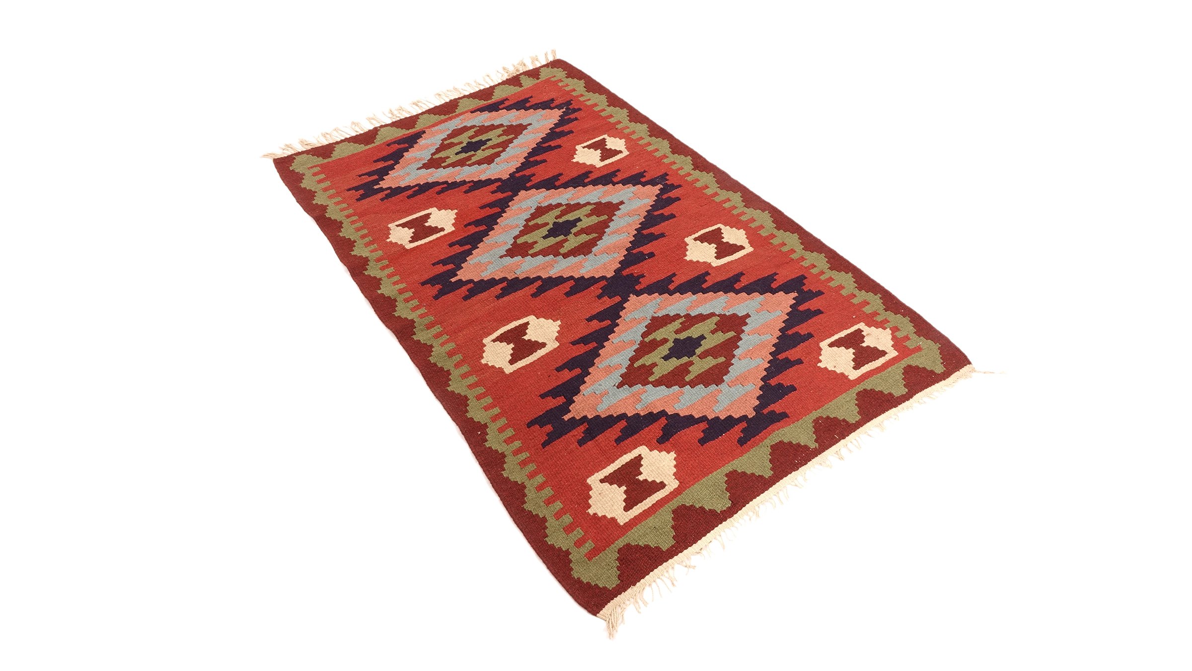 Perserteppich Kelim Ardebil 100x150 Handgewebt Braun Geometrisch Handarbeit Zimmer