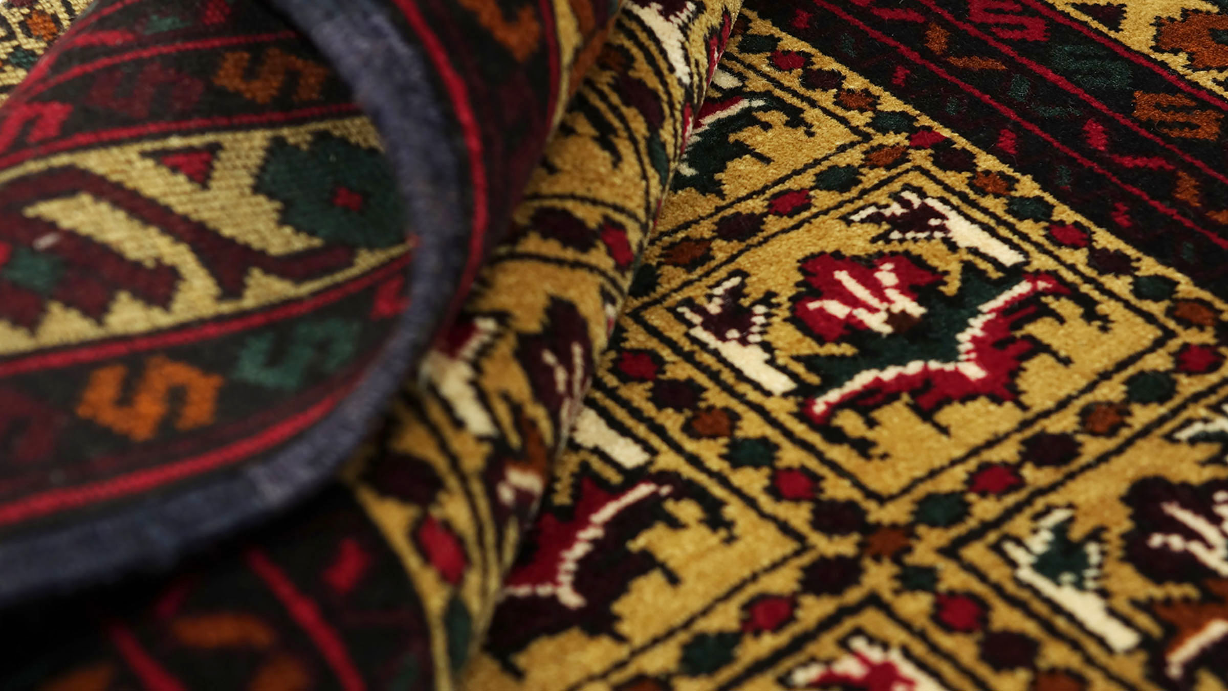 Afghan Teppich 90x140 Handgeknüpft Beige Geometrisch Orient Kurzflor Wohnzimmer