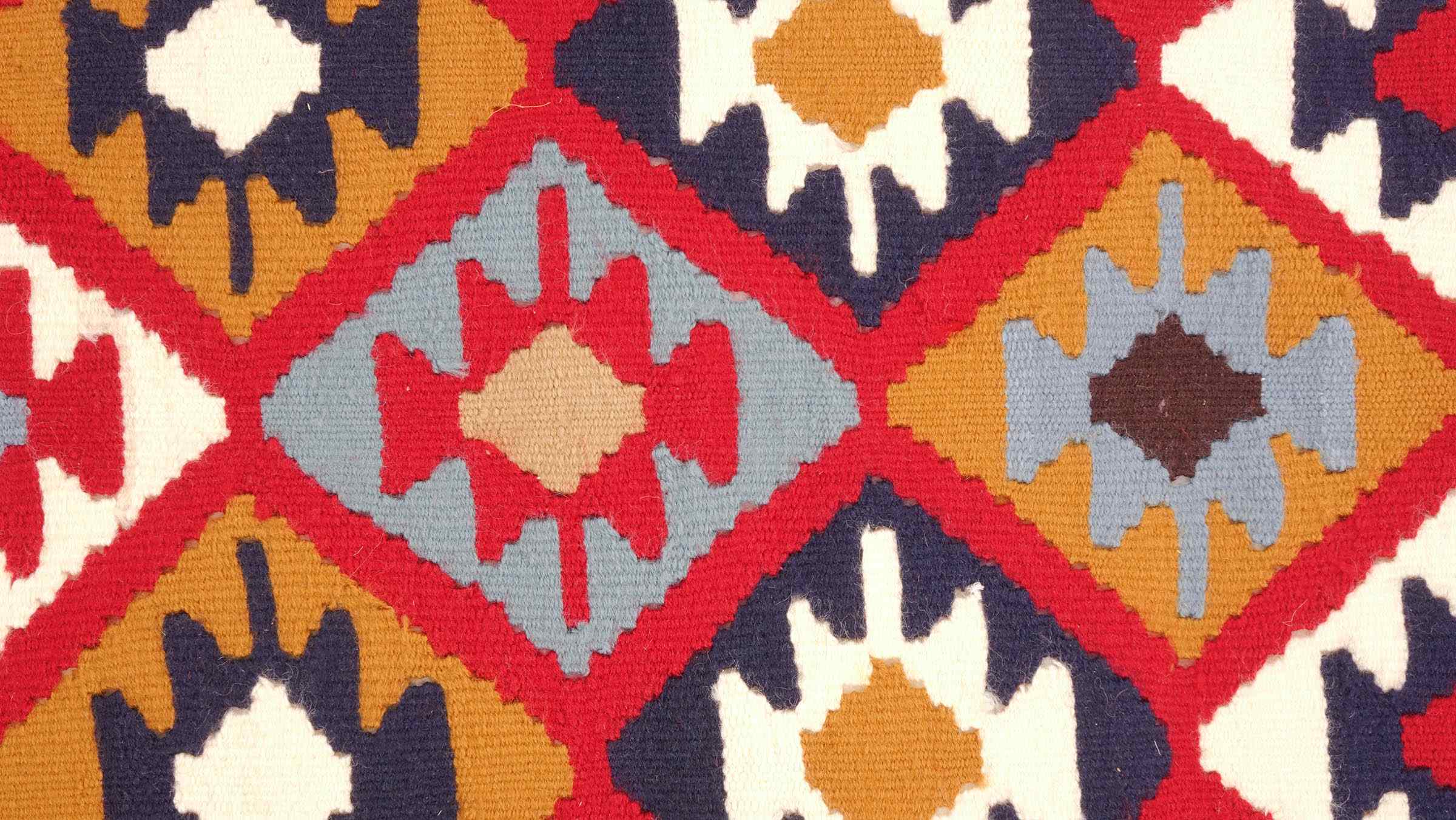 Perserteppich Kelim Ardebil 100x150 Handgewebt Braun Geometrisch Handarbeit Zimmer