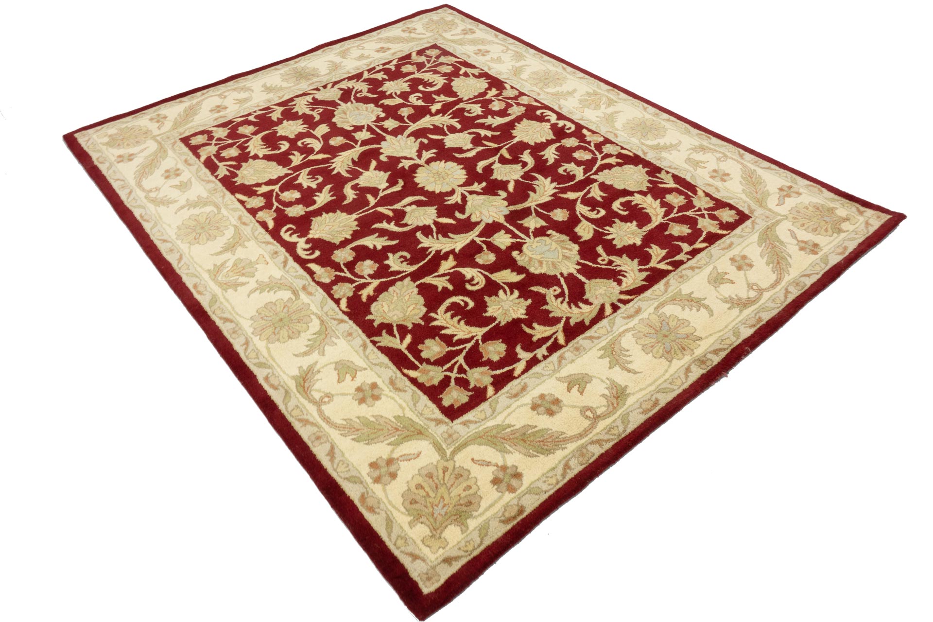 Handgefertigter Teppich 300x240 Handgetuftet Handarbeit 240x300 Rot Geometrisch Muster