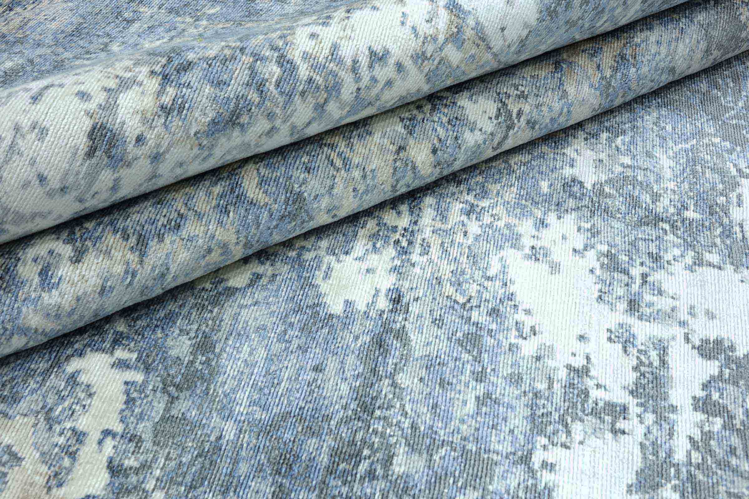 Handloom Vintage 240x170 Handgewebt Teppich 170x240 Blau Abstrakt Handarbeit Orient
