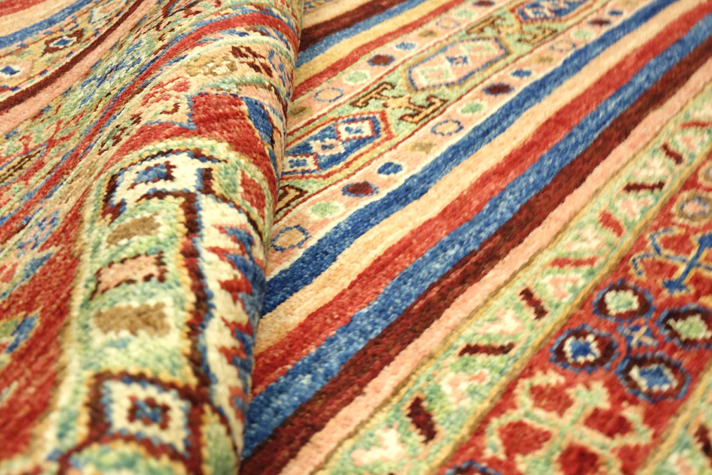 Afghan Khorjin Shaal 170x240 Handgeknüpft Orientteppich Rot Gestreift Wolle