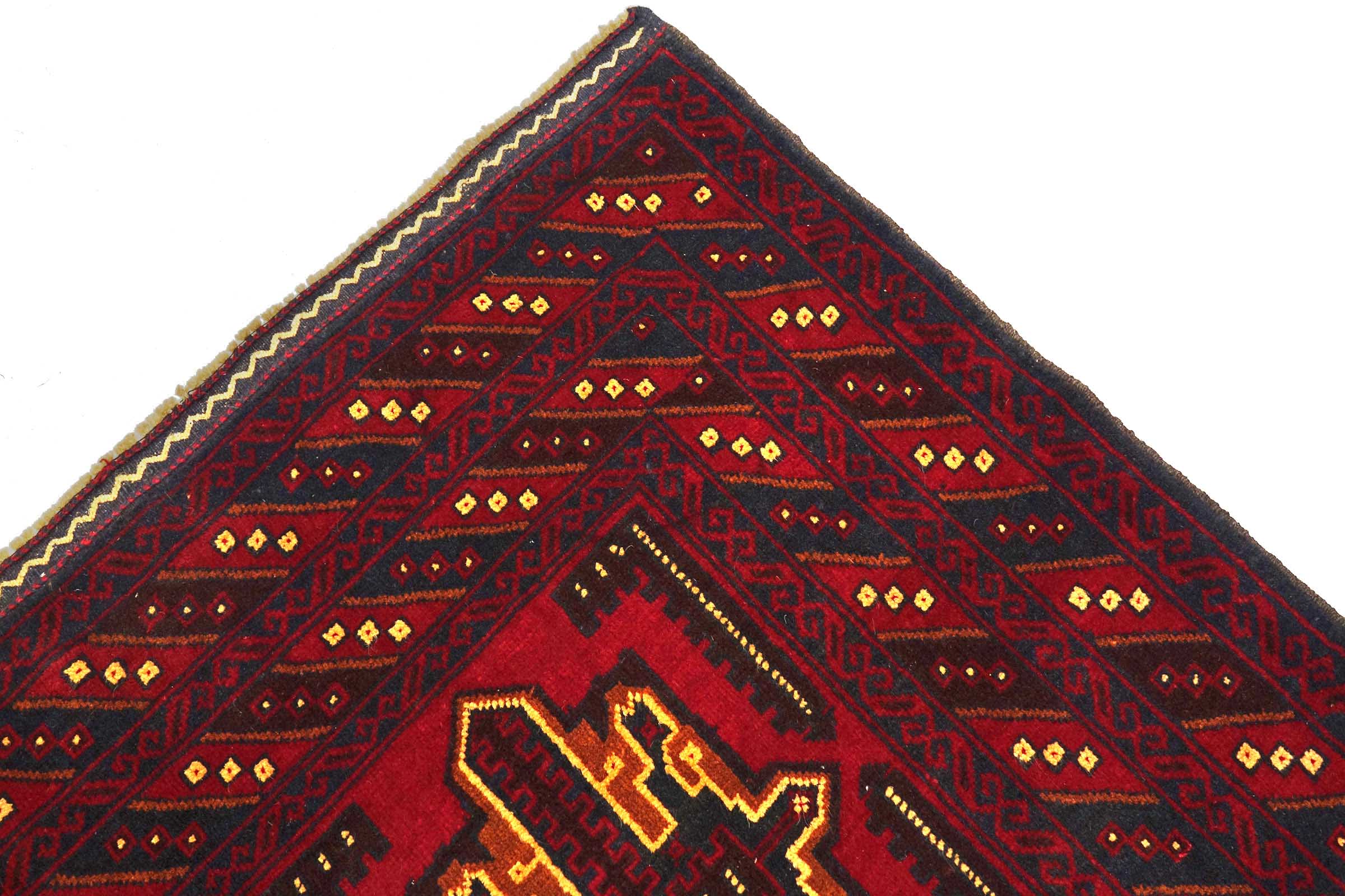 Afghan Belutsch Baluch 120x180 Handgeknüpft Orientteppich Rot Durchgemustert
