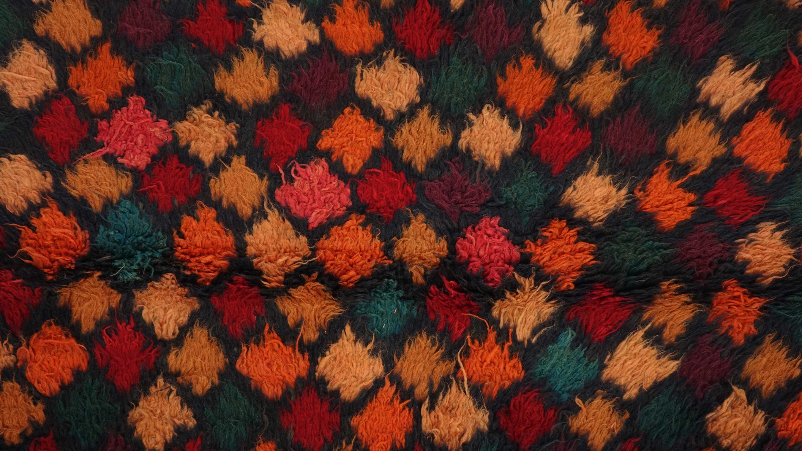 Gabbeh Teppich 120x180 Handgeknüpft Grün Durchgemustert Orientalisch UNIKAT Kurzflor