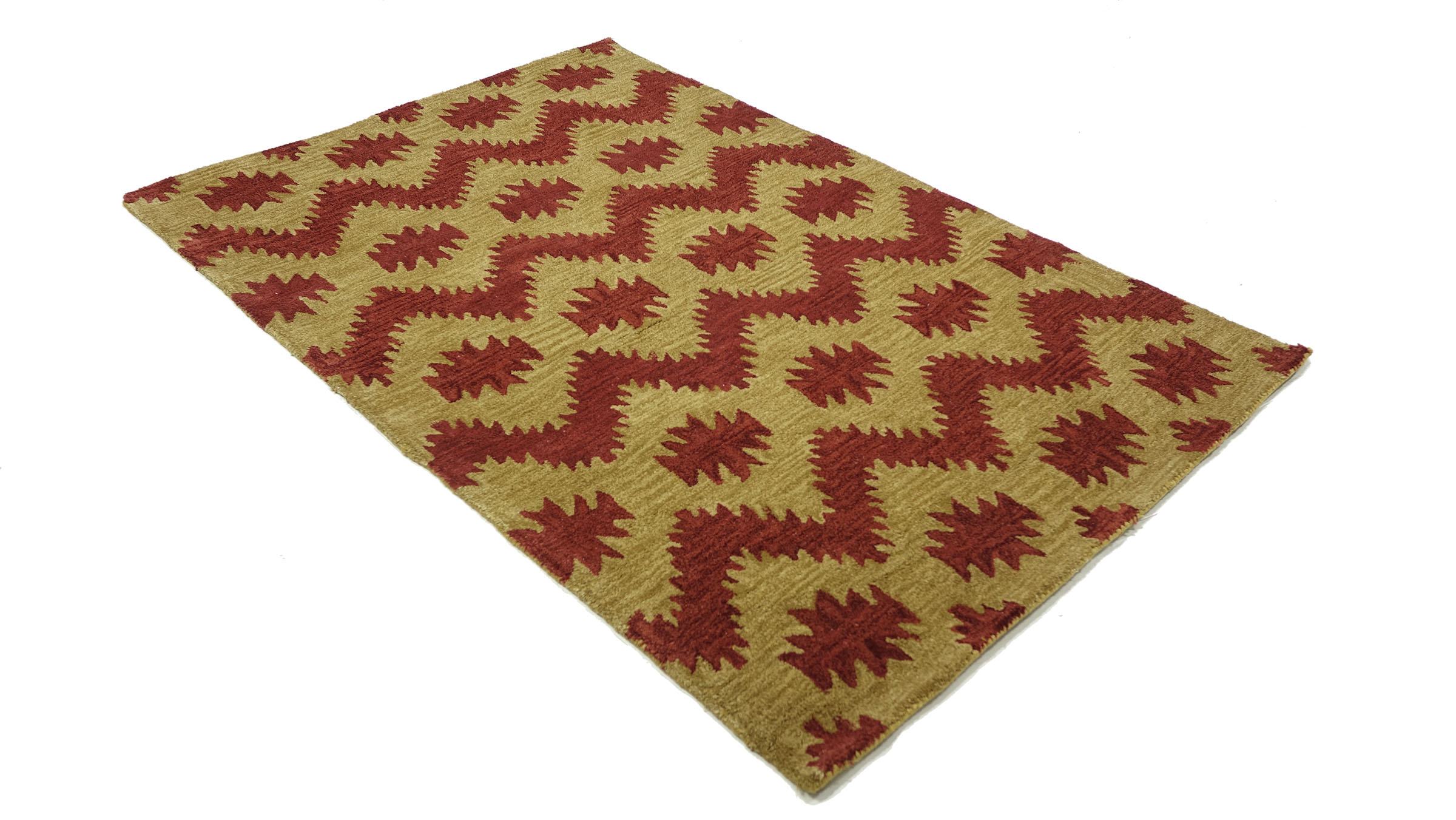 Handgefertigter Teppich 100x150 & 120x180 Beige Durchgemustert Handarbeit Modern