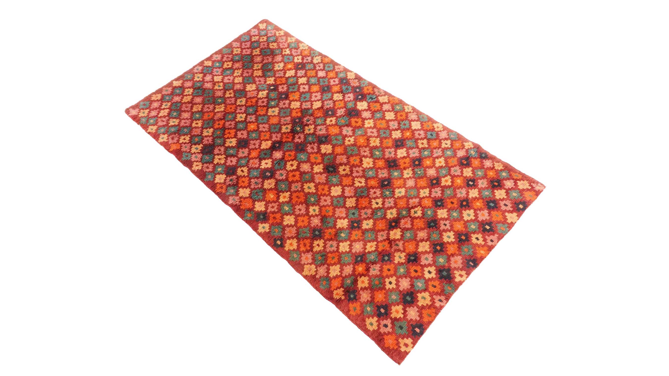 Gabbeh Teppich 100x190 Handgeknüpft Braun Durchgemustert Orientalisch UNIKAT Kurzflor