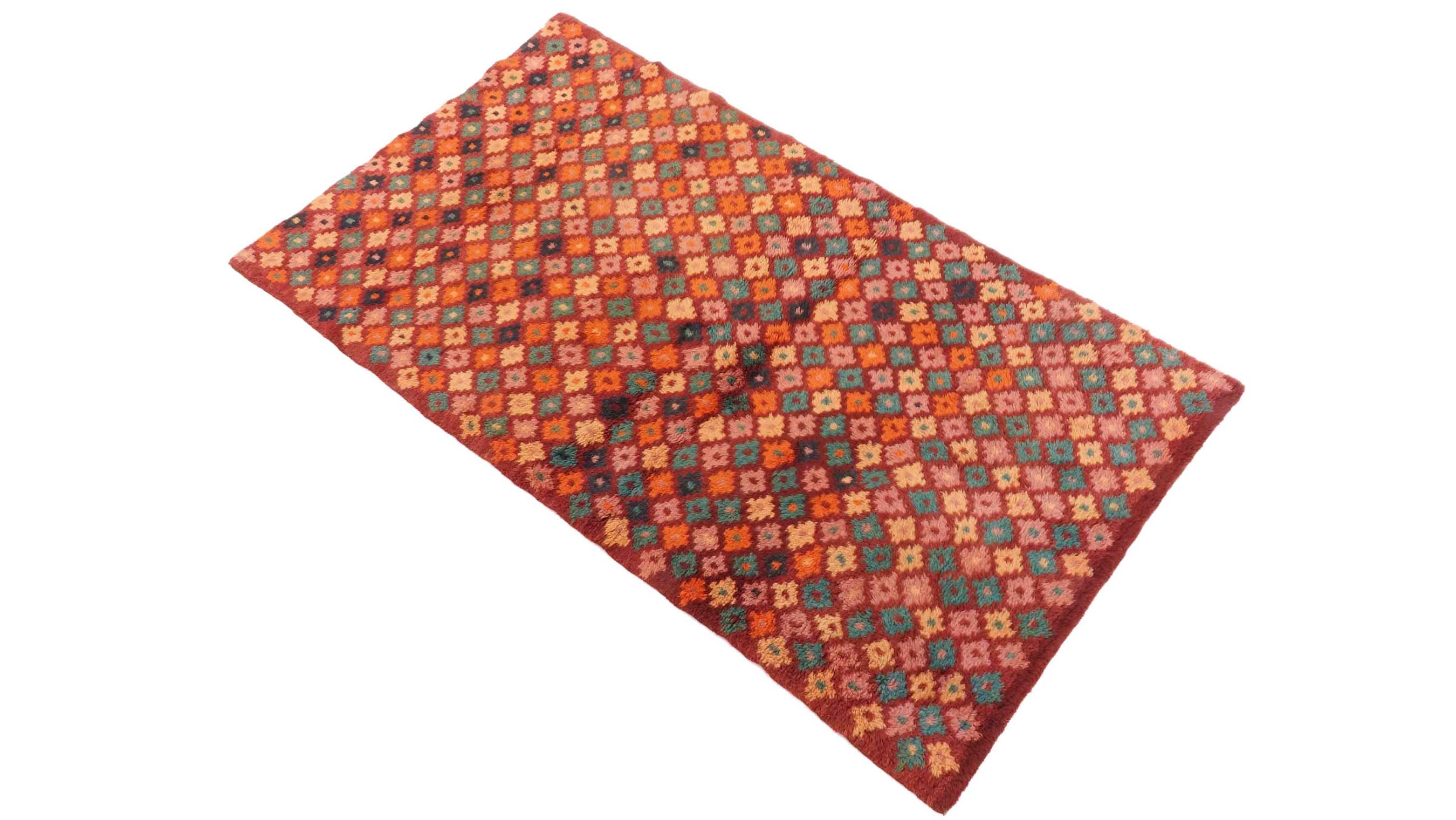 Gabbeh Teppich 100x190 Handgeknüpft Braun Durchgemustert Orientalisch UNIKAT Kurzflor