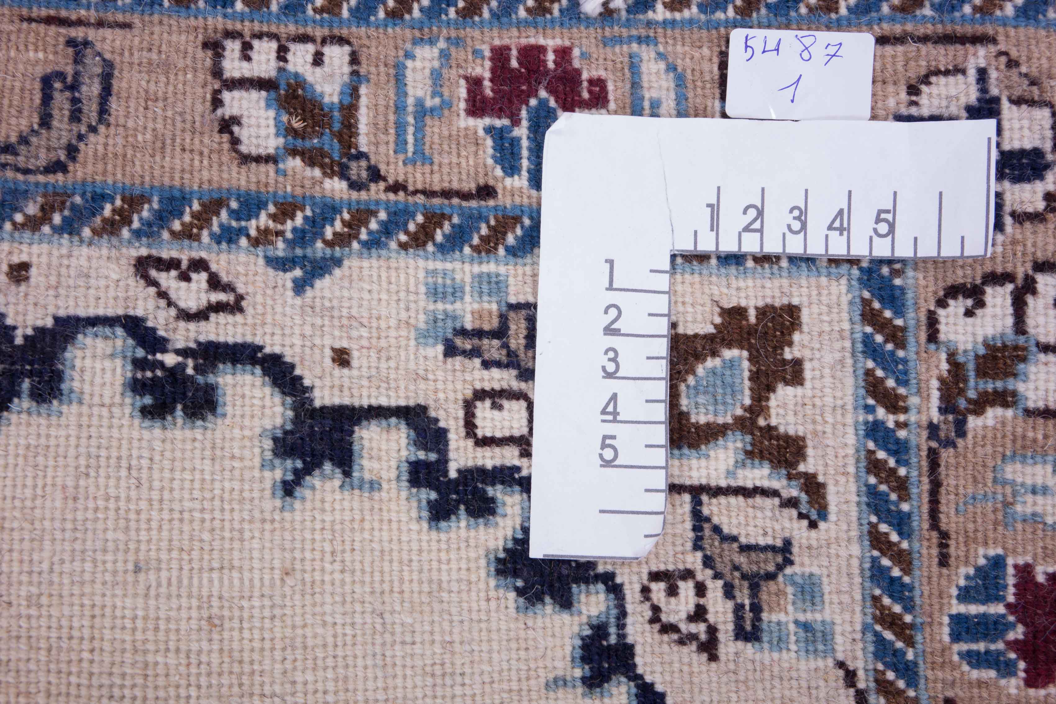 Perser Nain 60x80 Handgeknüpft Teppich Weiß Orientalisch Kurzflor Orient Rug
