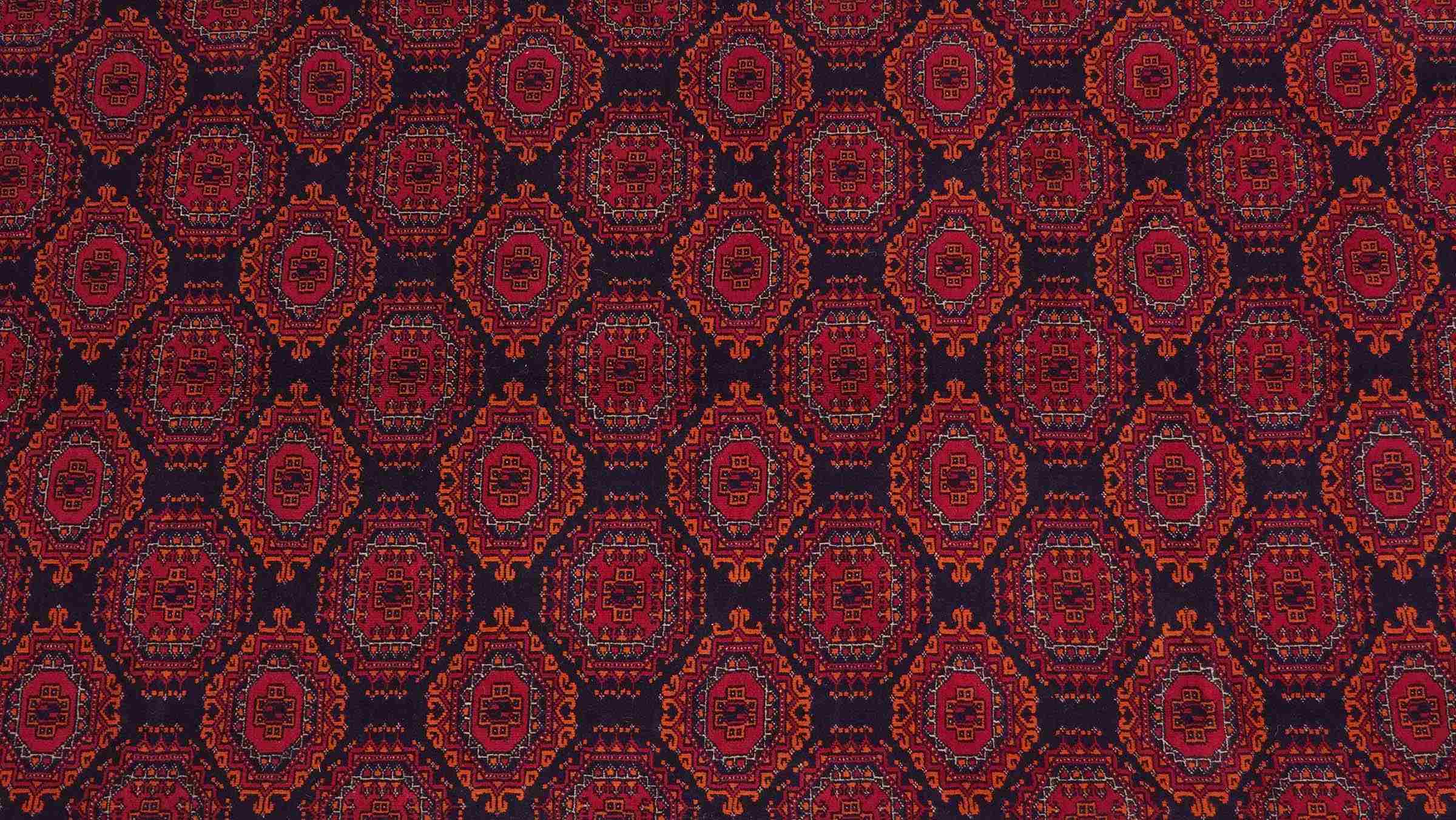 Afghanischer Teppich Sarough 200x300 Handgeknüpft Rot Geometrisch Orientalisch UNIKAT
