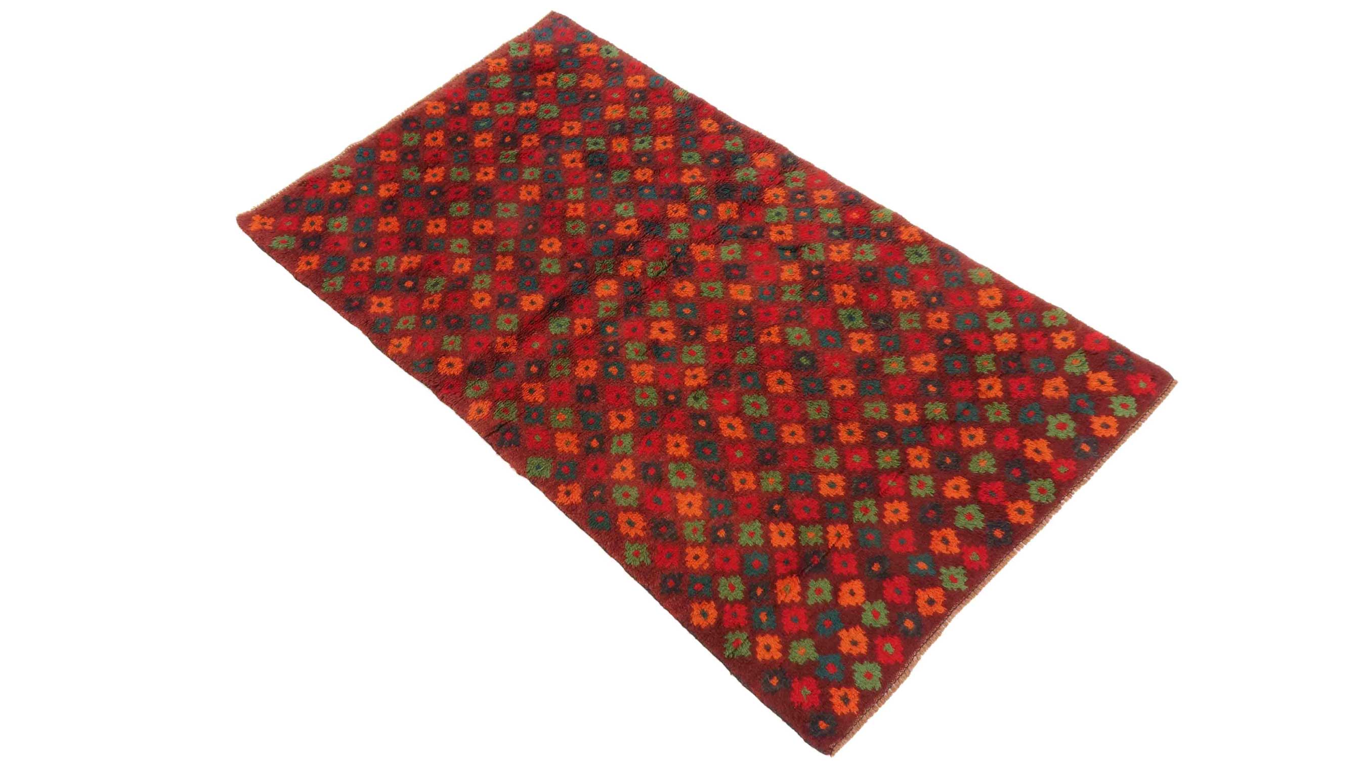 Gabbeh Teppich 110x180 Handgeknüpft Braun Durchgemustert Orientalisch UNIKAT Kurzflor