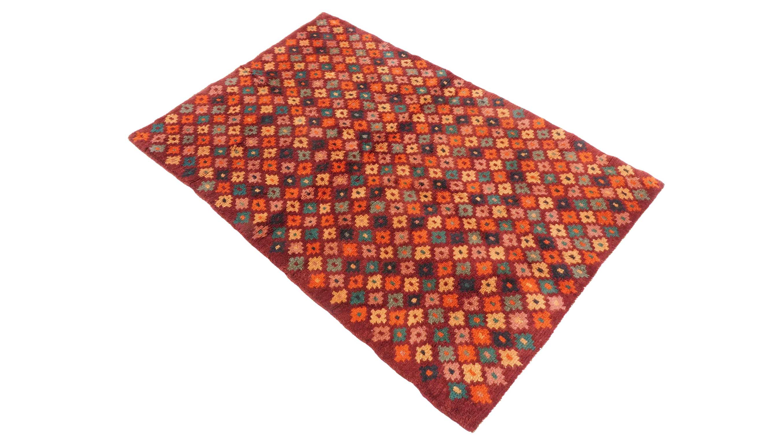 Gabbeh Teppich 120x170 Handgeknüpft Braun Durchgemustert Orientalisch UNIKAT Kurzflor