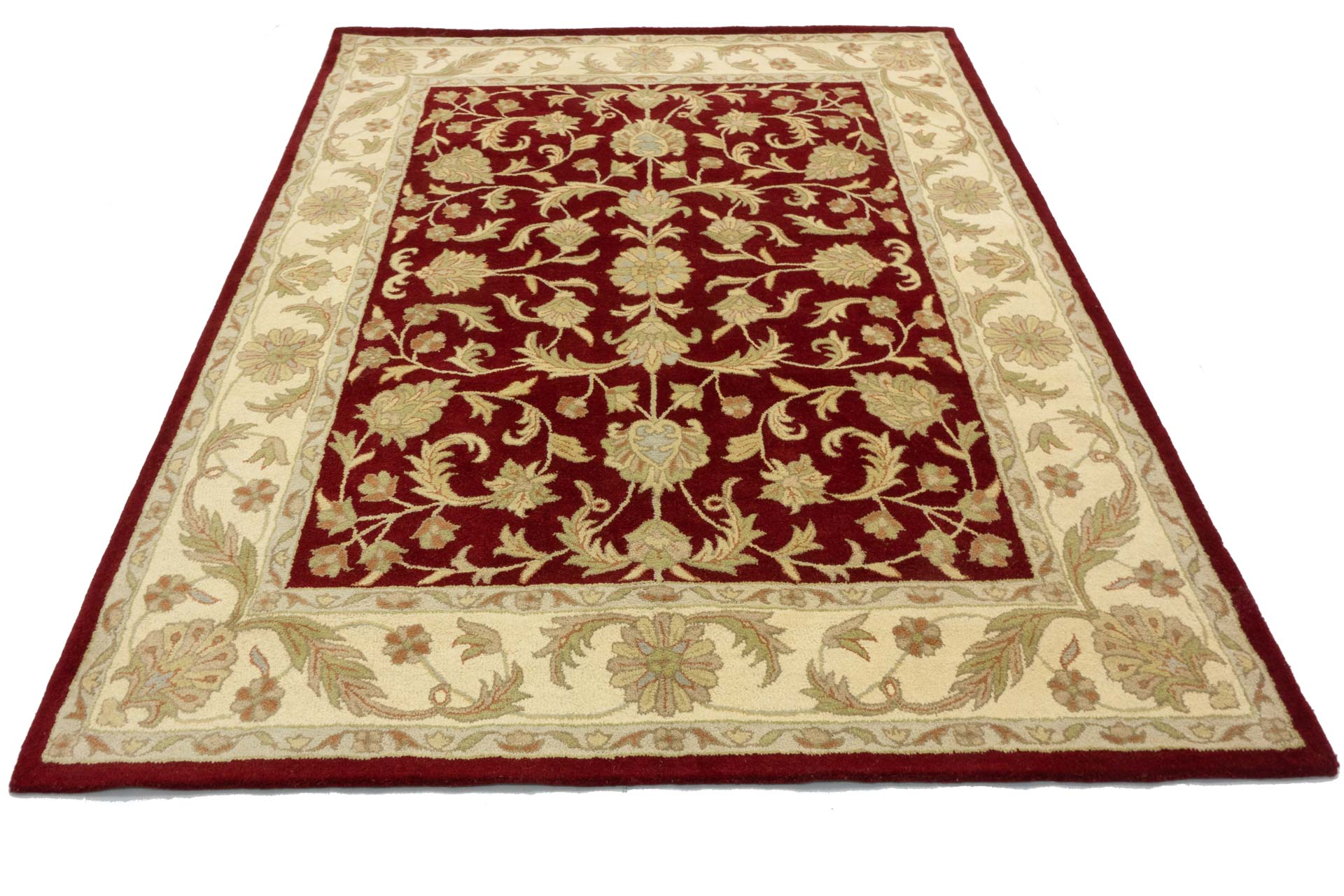Handgefertigter Teppich 300x240 Handgetuftet Handarbeit 240x300 Rot Geometrisch Muster