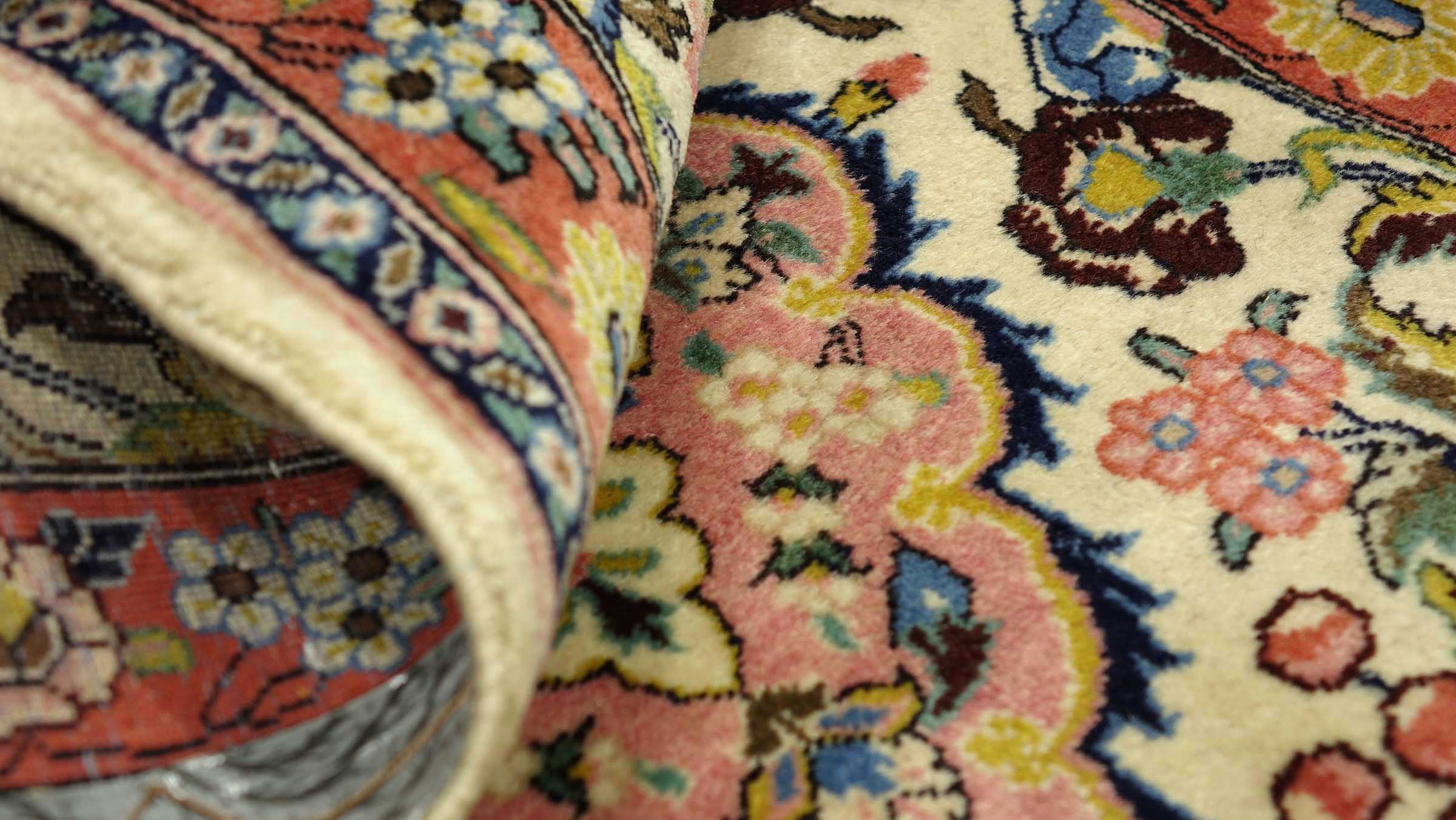 Perserteppich Sarough 60x170 Handgeknüpft Läufer Beige Medaillon Orientalisch UNIKAT