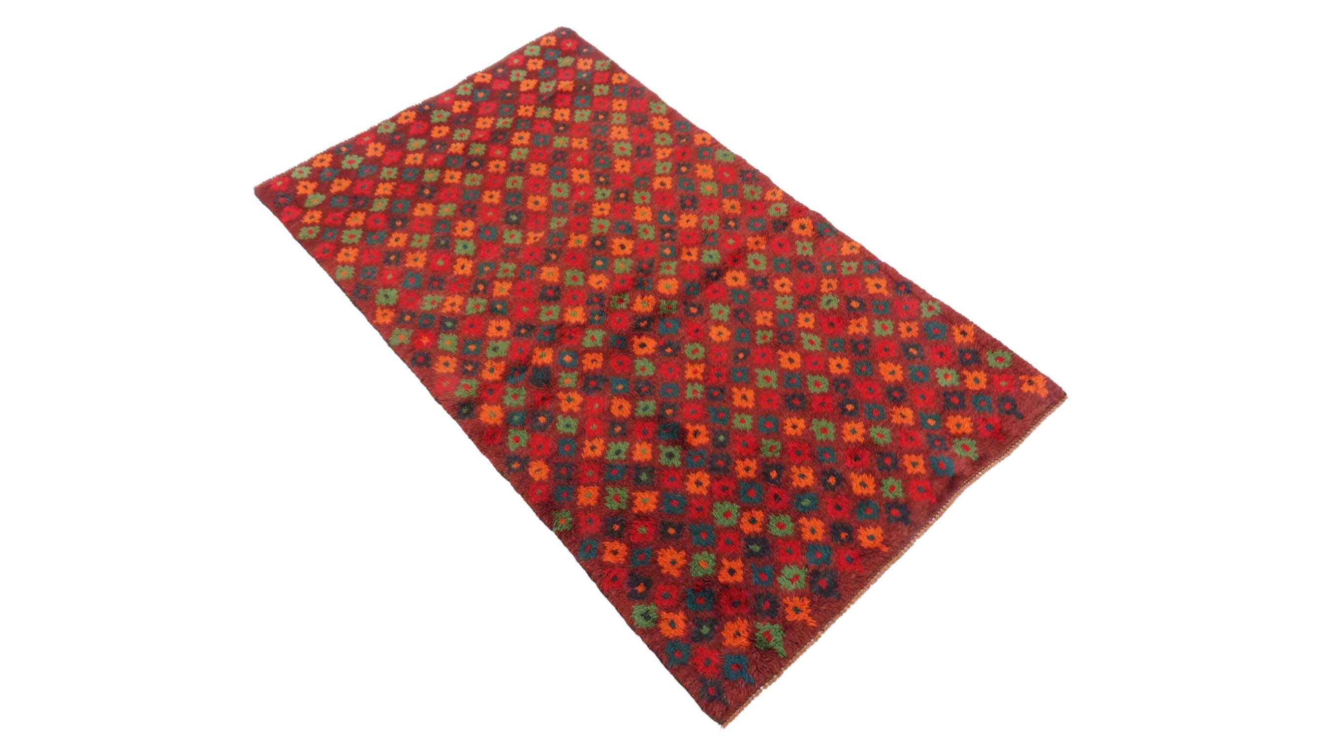 Gabbeh Teppich 110x180 Handgeknüpft Braun Durchgemustert Orientalisch UNIKAT Kurzflor