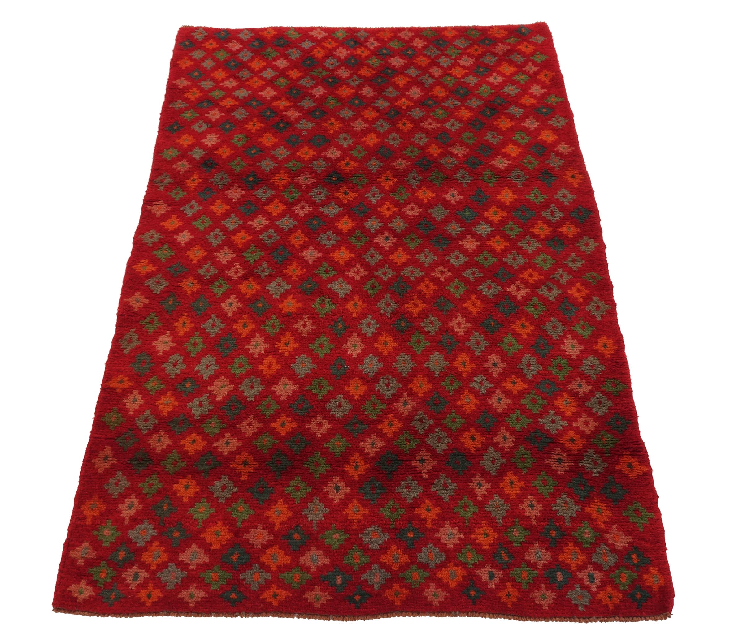 Gabbeh Teppich 120x170 Handgeknüpft Rot Streifen Orientalisch UNIKAT Kurzflor