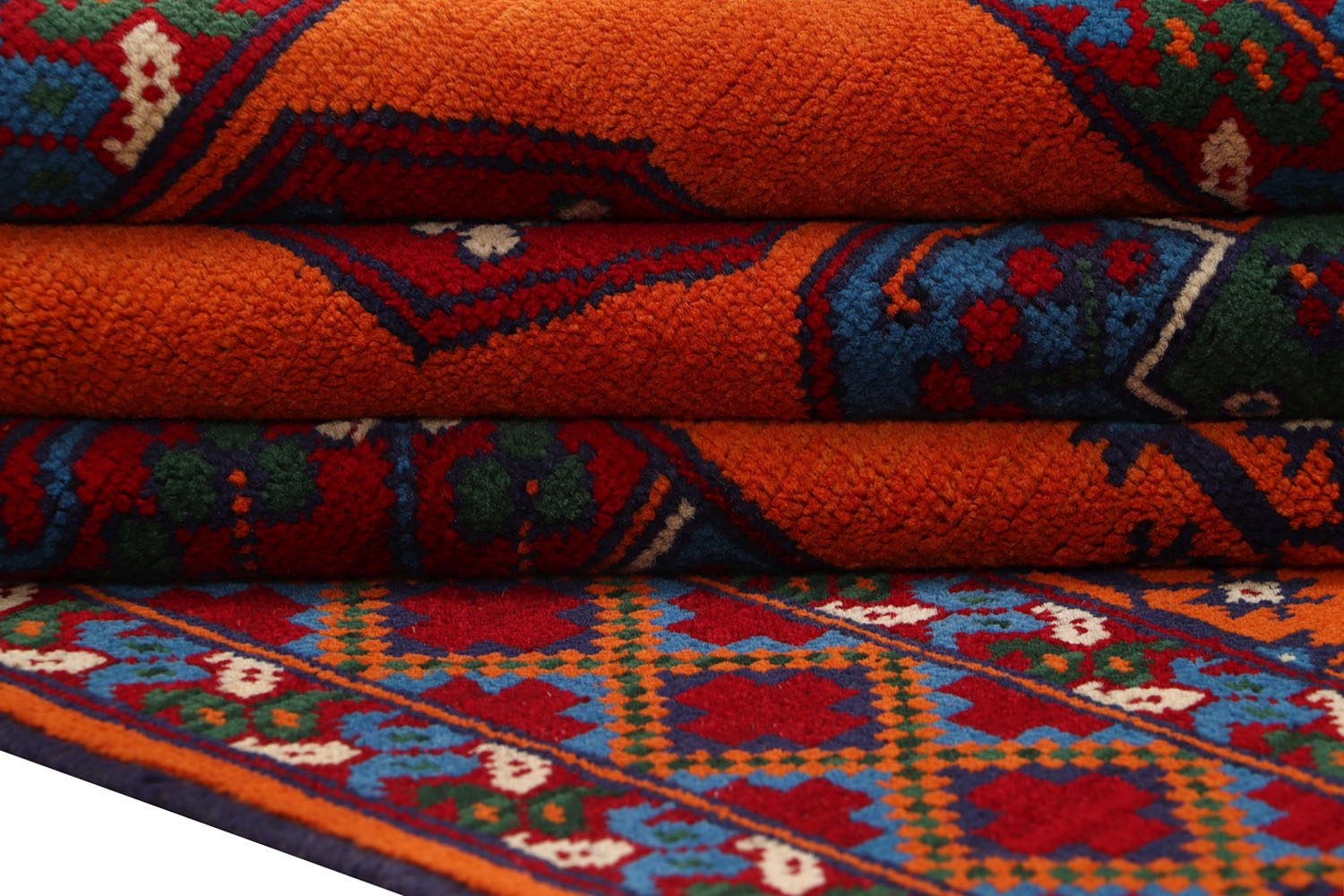 Afghan Akcha Rang Dar Teppich 150x200 Handgeknüpft Orange Durchgemustert Orient