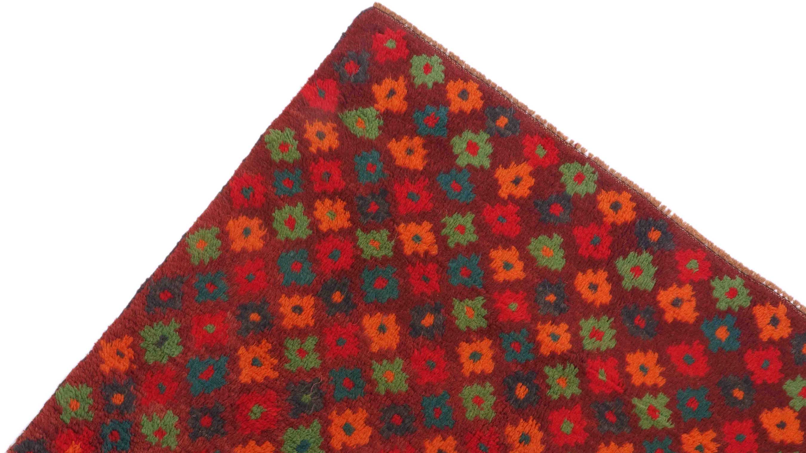 Gabbeh Teppich 110x180 Handgeknüpft Braun Durchgemustert Orientalisch UNIKAT Kurzflor