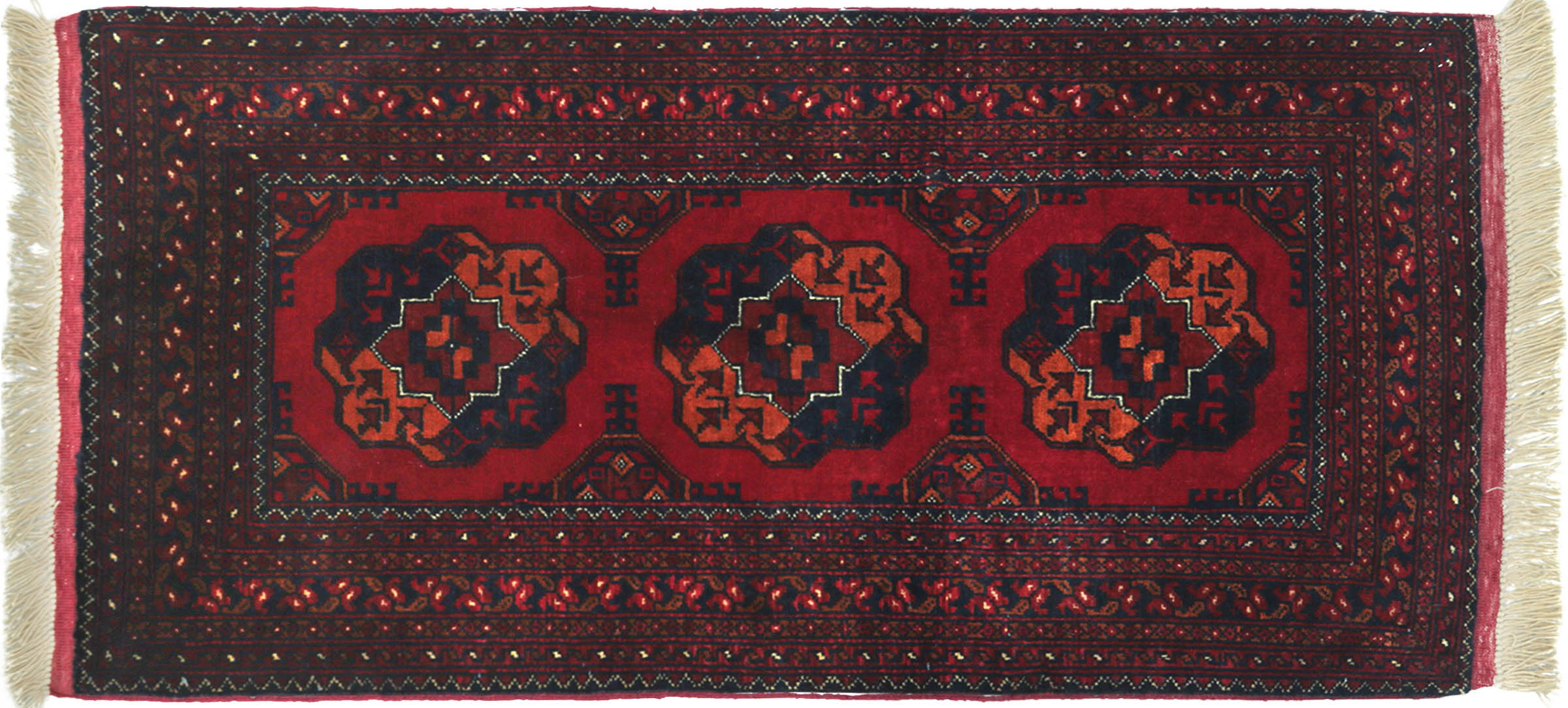 Afghan Belgique Khal Mohammadi 50x100 Handgeknüpft Teppich Braun Geometrisch