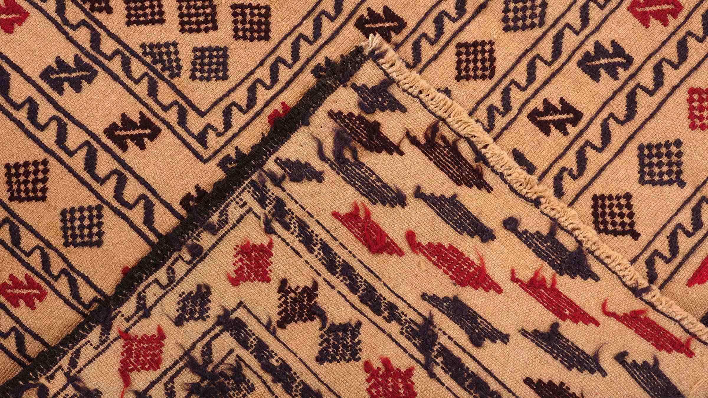 Afghan Kelim Gol Barjasta Teppich 120x180 Handgewebt Gold Geometrisch Handarbeit Gewebt