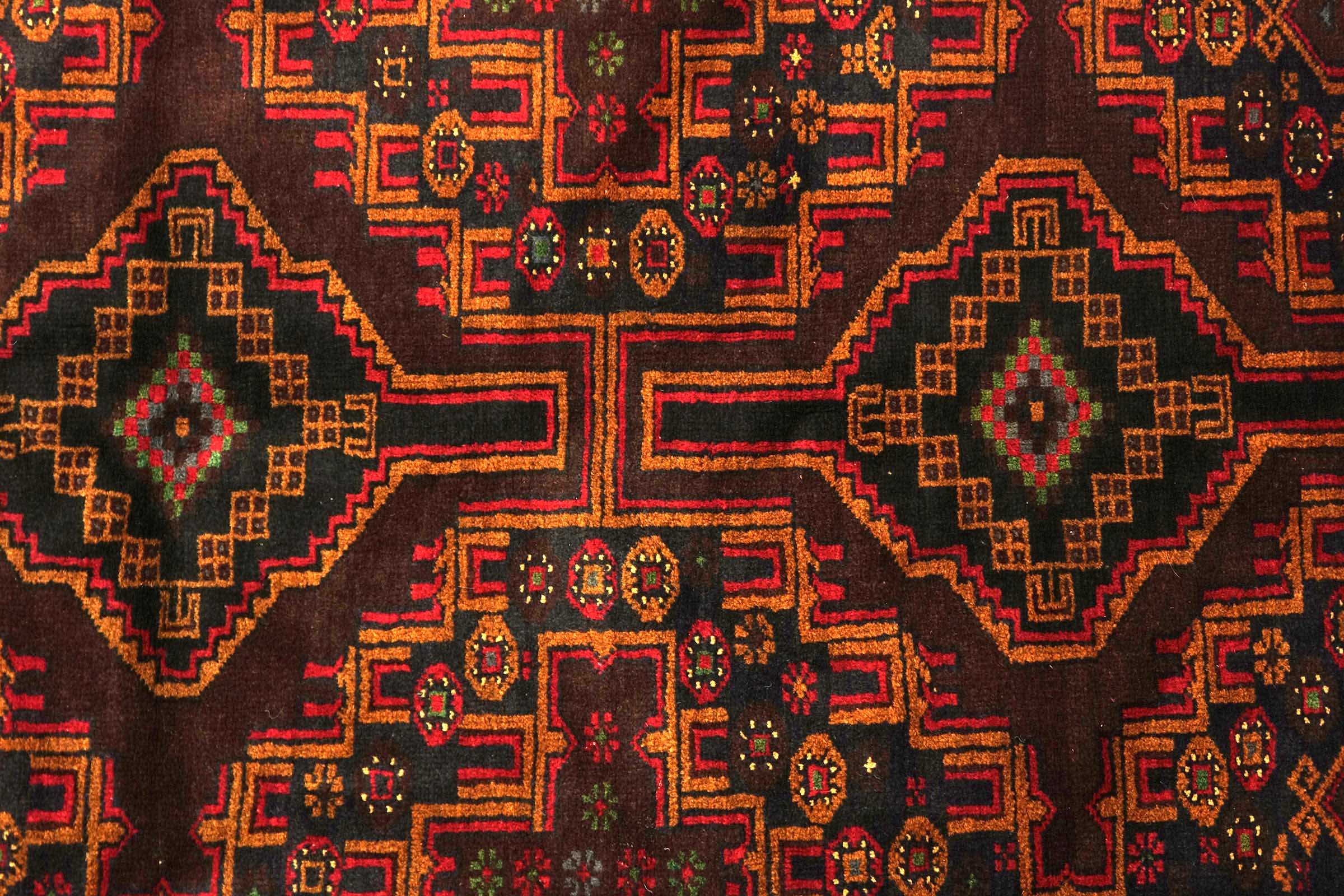 Afghan Belutsch Baluch 140x180 Handgeknüpft Orientteppich Braun Geometrisch
