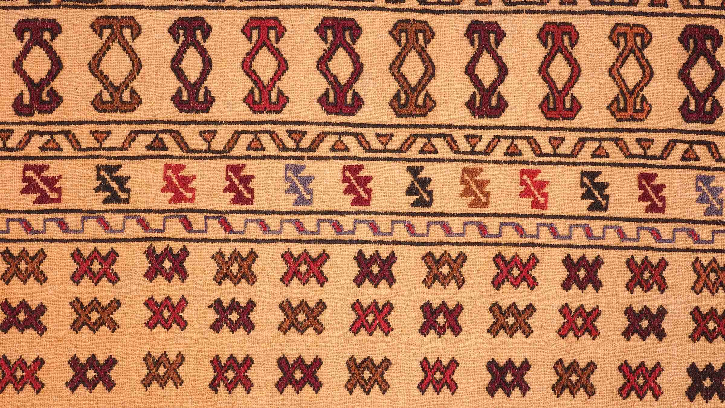 Afghan Kelim Gol Barjasta Teppich 120x180 Handgewebt Gold Geometrisch Handarbeit Gewebt