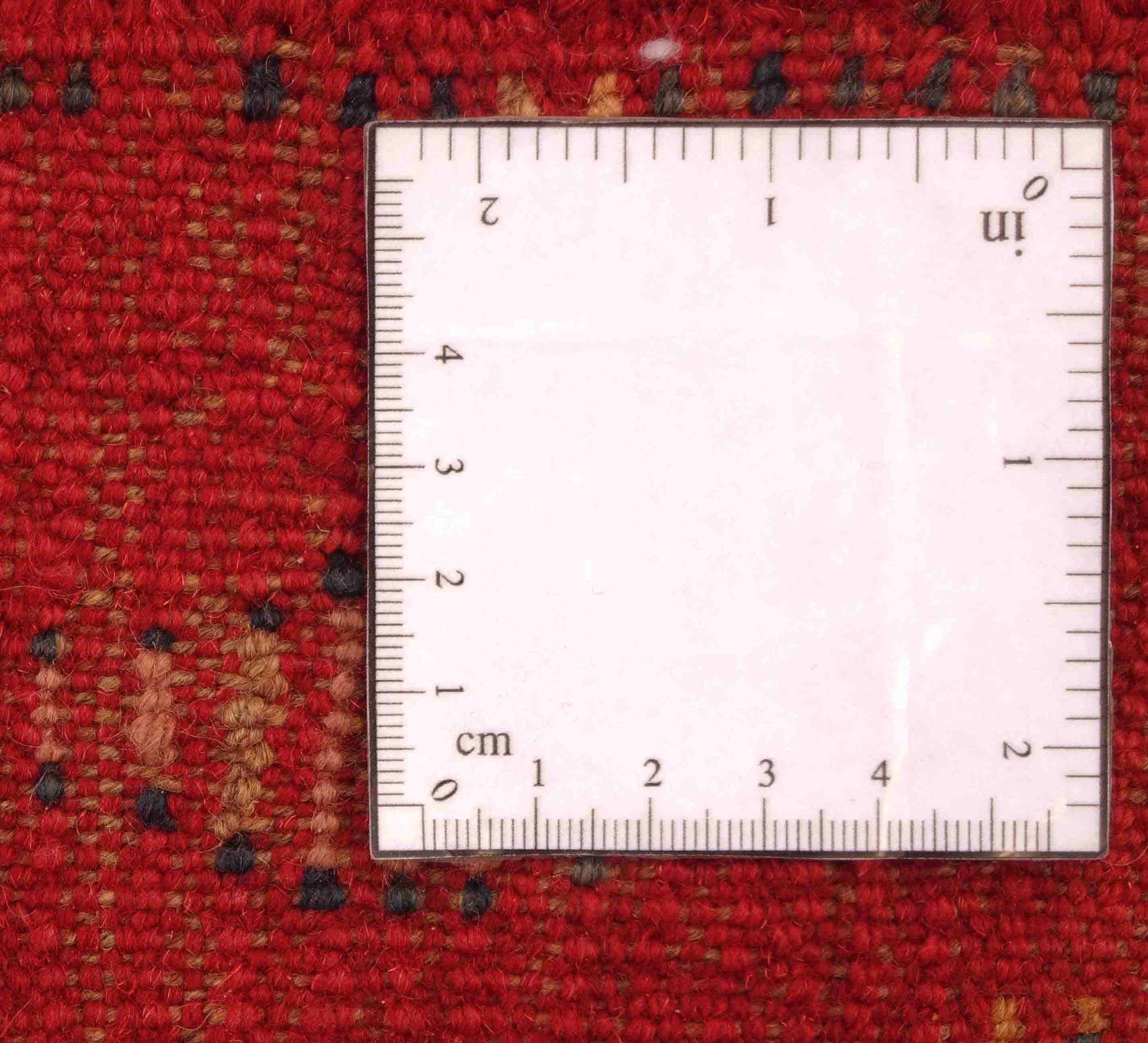 Gabbeh Teppich 110x190 Handgeknüpft Rot Streifen Orientalisch UNIKAT Kurzflor