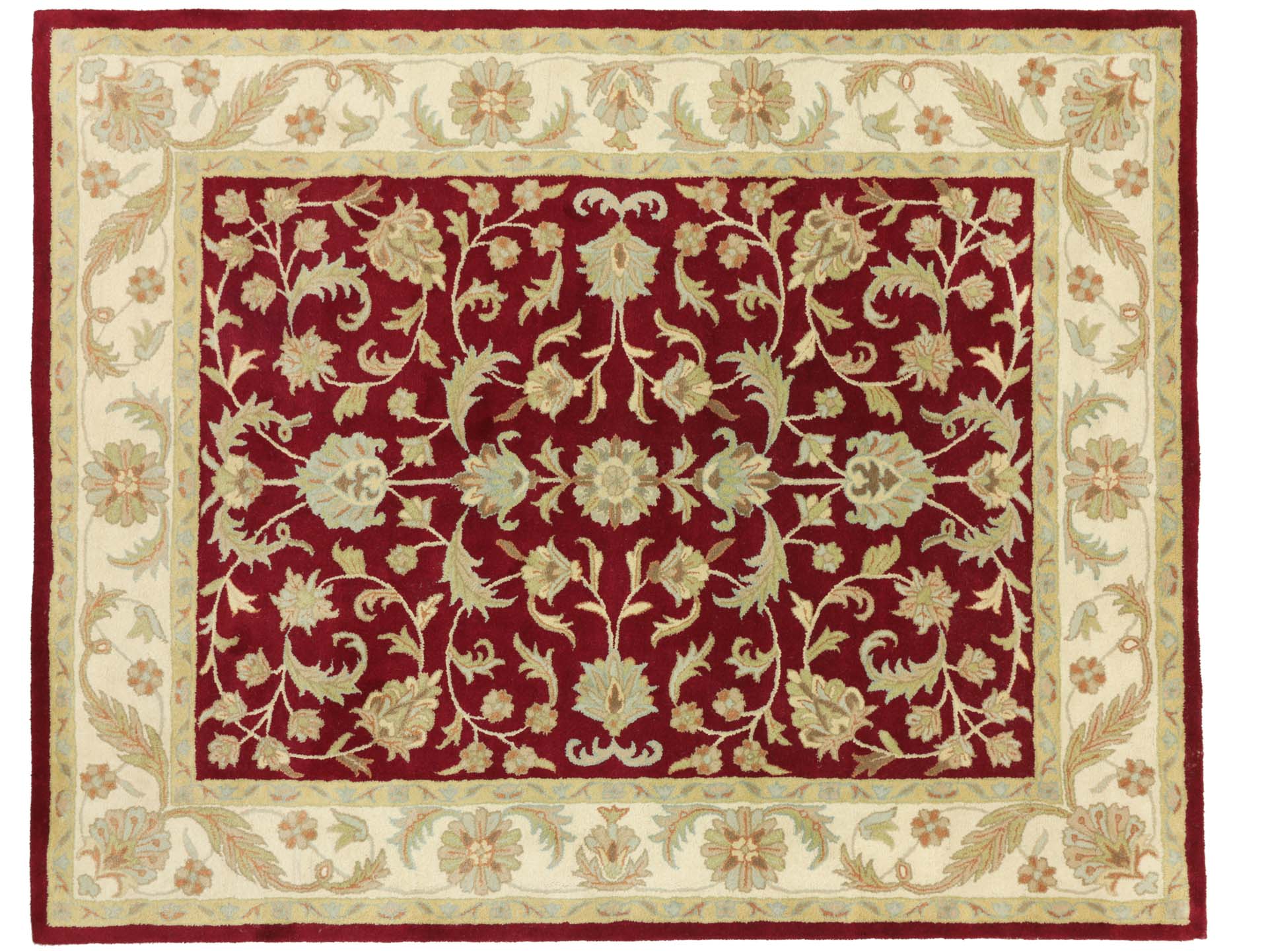 Handgefertigter Teppich 300x240 Handgetuftet Handarbeit 240x300 Rot Geometrisch Muster