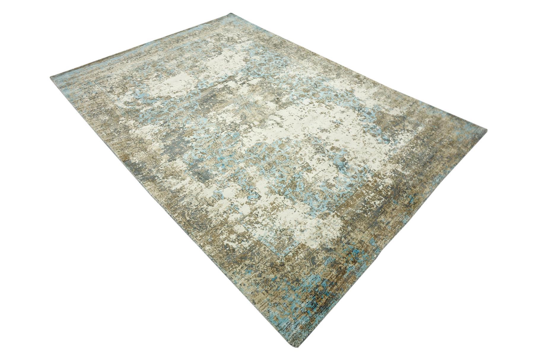 Handloom Vintage 160x90 120x180 160x230 200x300 Handgewebt Teppich Grau Abstrakt Handarbeit