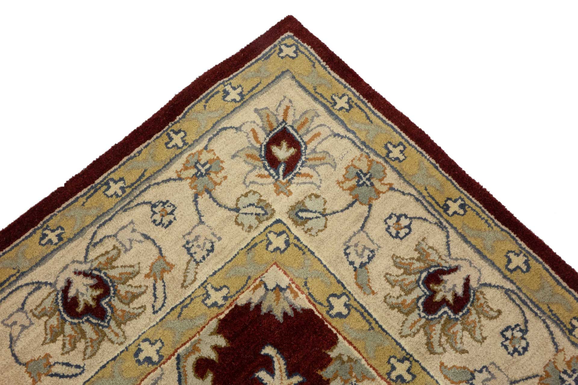 Handgefertigter Teppich 250x300 Rot Floral Handarbeit Handtuft Modern